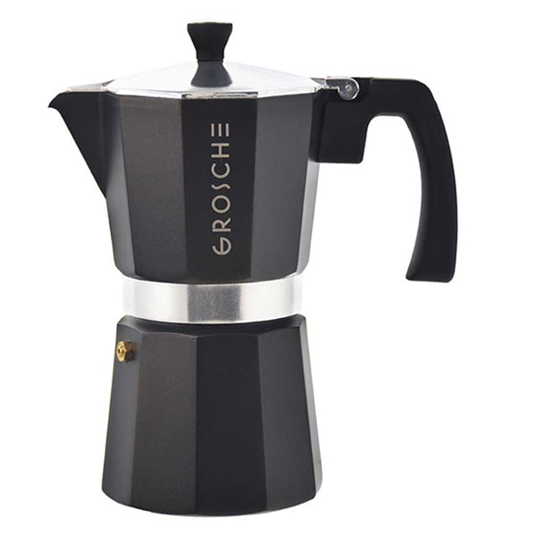 GROSCHE Milano Stovetop Espresso Maker - 3 Cup Italian Coffee Pot for Gas & Electric Stoves - Perfect for Home, Office & Camping Coffee Brewing