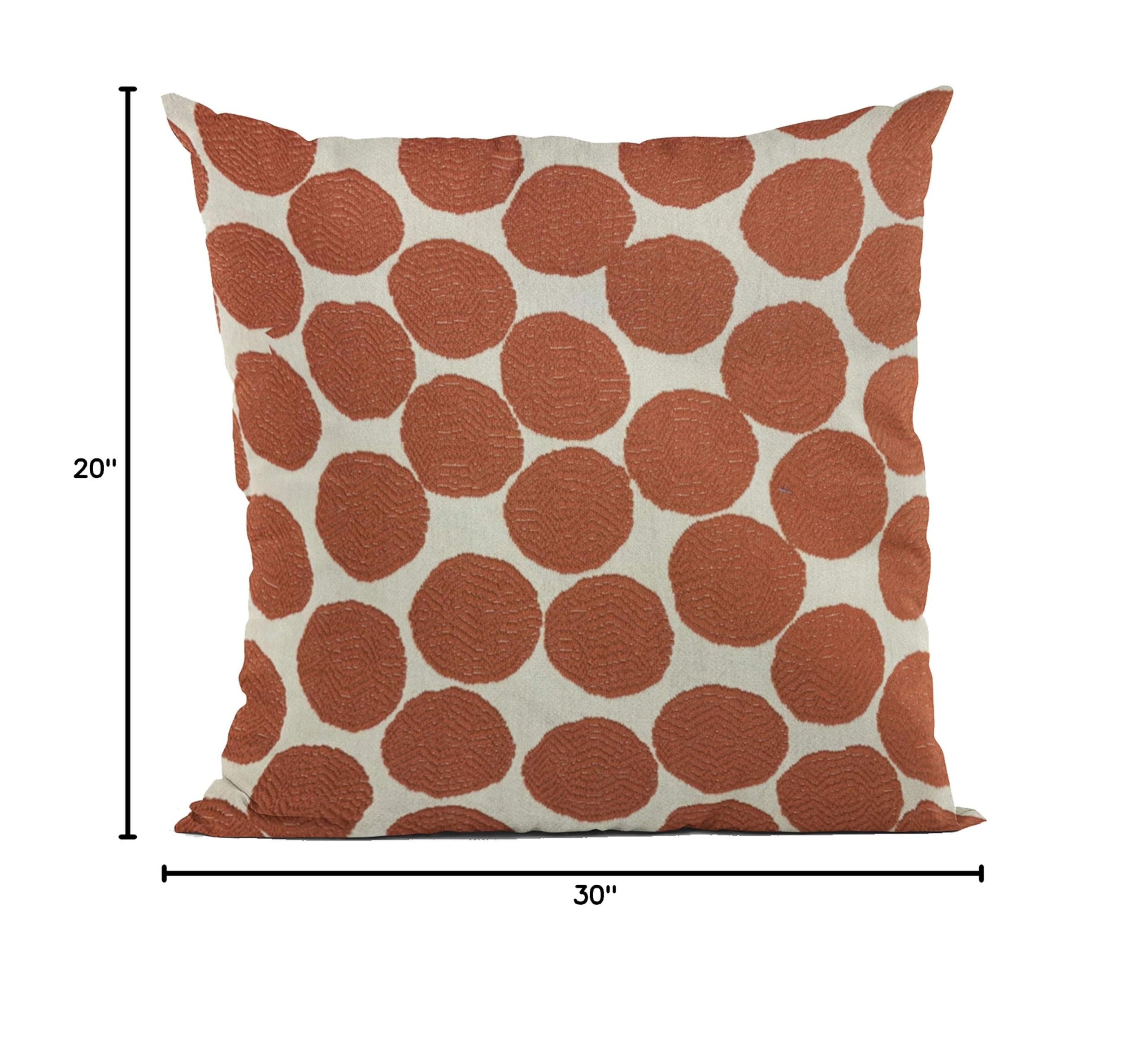 Plutus Brands Luxury Throw Pillow 20x30 Inches - Red & Beige Tomato Dot Pattern, Double Sided Decorative Cushion for Sofa, Bed, Living Room