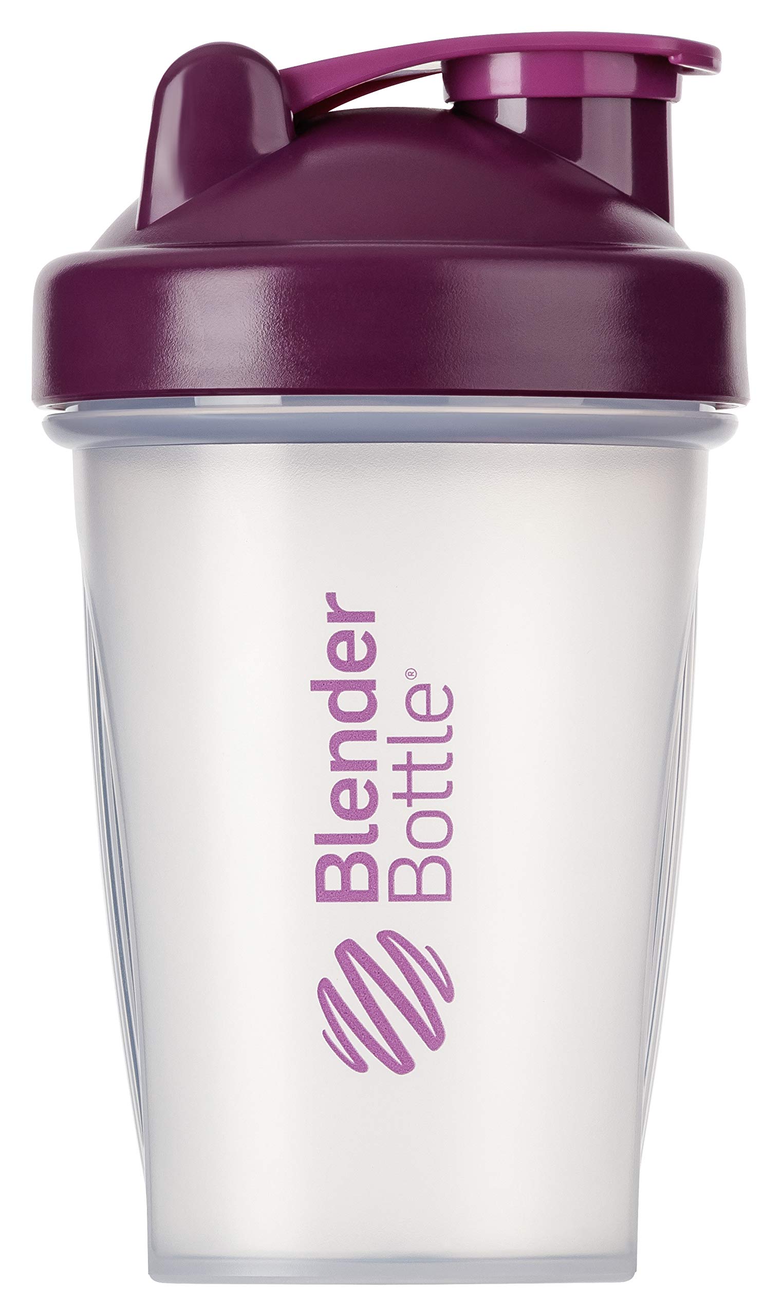 Protein Shaker Bottle 590ml with Blender Ball - Clear Plum for Gym & Workouts