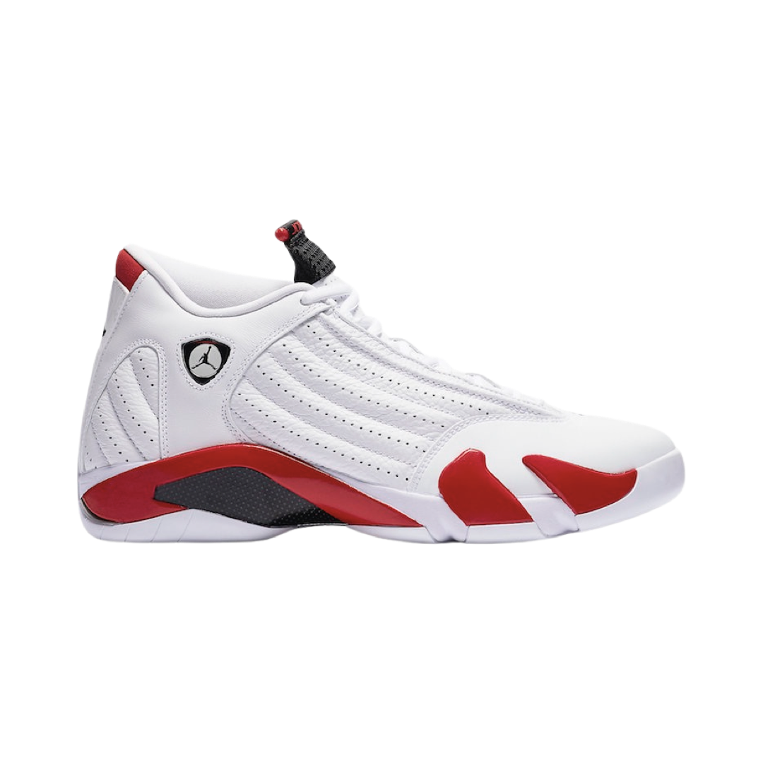 Air Jordan 14 Retro Candy Cane Sneakers - White, Black & Varsity Red Basketball Shoes for Men | Perfect for Streetwear, Basketball Games & Sneaker Collecting