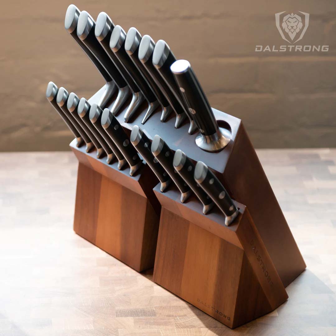 18-Piece Colossal Knife Set with Wooden Block - Gladiator Series Professional Kitchen Knives | NSF Certified | Dalstrong | Perfect for Home Chefs & Culinary Enthusiasts