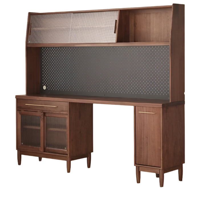 Premium Black Walnut Multi-Function Storage Sideboard - Modern Entryway Console Table with Drawers & Shelves - Perfect for Living Room, Dining Room, or Hallway Organization