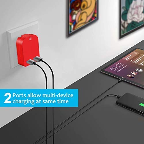AMO 3-Port USB Wall Charger with Folding UK Plug - 3.1A 15W Fast Charging for iPhone, iPad, Samsung Galaxy, HTC, Windows Phone & Tablets | Perfect for Home, Office & Travel Charging