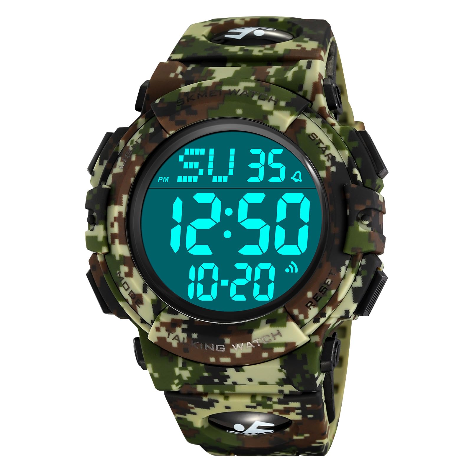 FANMIS Men's Military Digital Watch - 50M Water Resistant, LED Backlight, Multifunction Sports Watch for Outdoor, Running & Hiking - Unisex Electronic Watch for Men & Women
