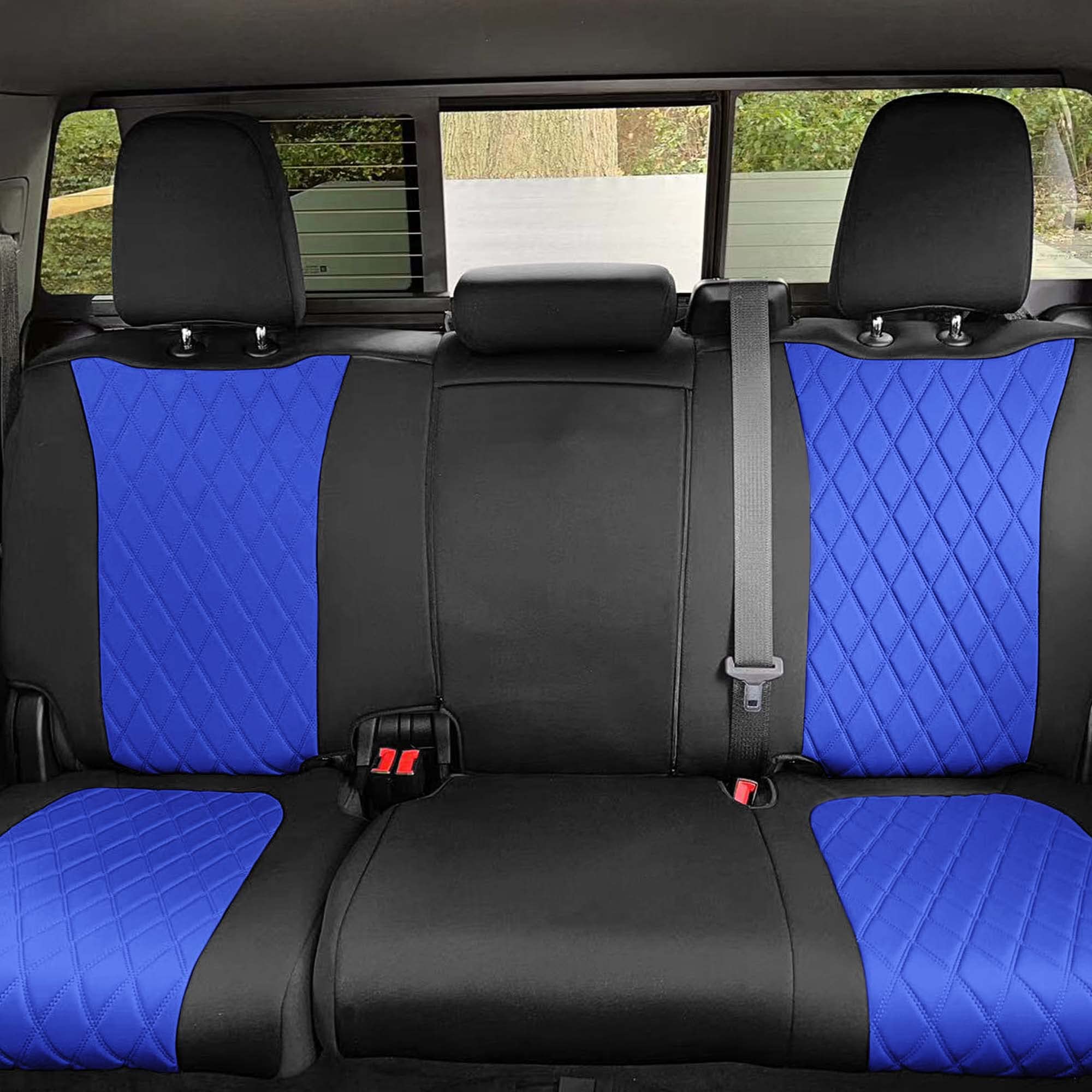 FH Group Custom Fit Neoprene Water Resistant Seat Covers for 2019-2023 GMC Sierra 1500/2500HD/3500HD (SLT, AT4, Denali) - Rear Set Blue | All-Weather Protection & Comfort for Truck Seats