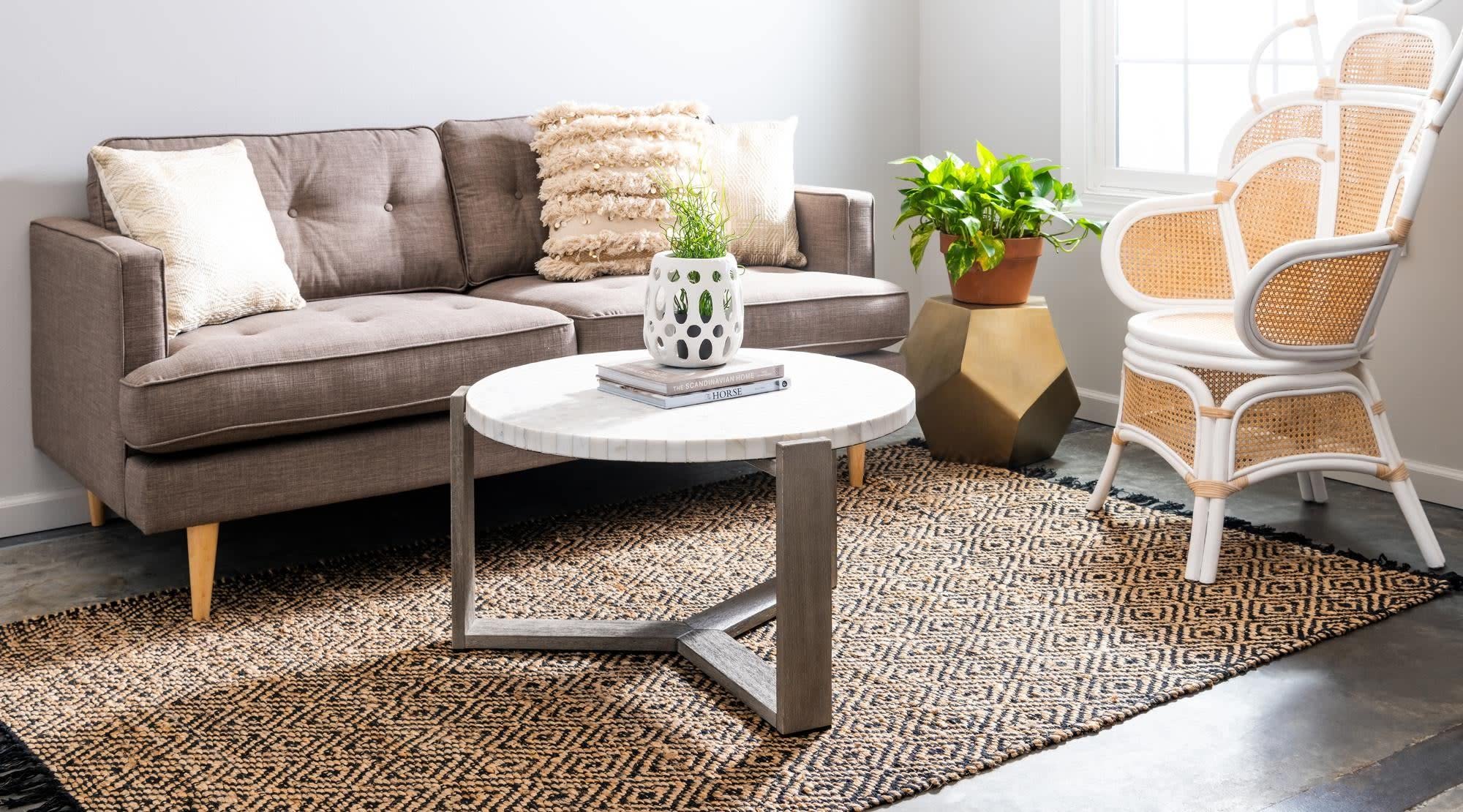 Unique Loom Braided Jute Collection Area Rug - Assam (7'1