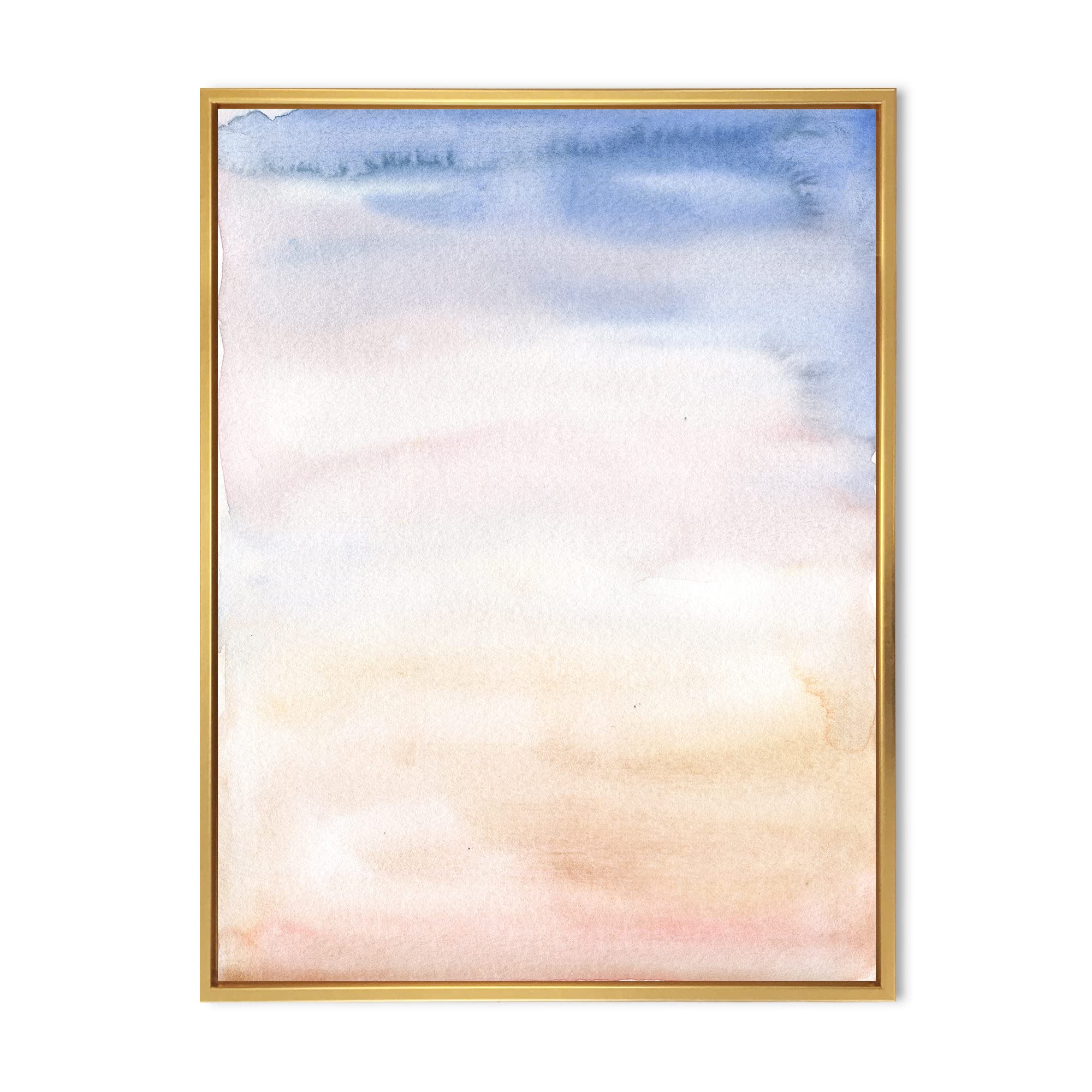 Pastel Abstract Framed Canvas Wall Art - Modern Dark Blue, Pink & Beige Spots Print - Perfect for Living Room, Bedroom & Office Decor