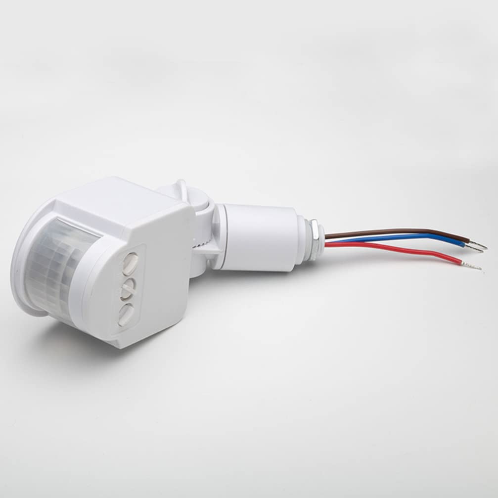 Operitacx 12V PIR Motion Sensor Controller for Outdoor Lights - White ABS Probe Human Body Detection - Perfect for Garden, Pathway, and Security Lighting