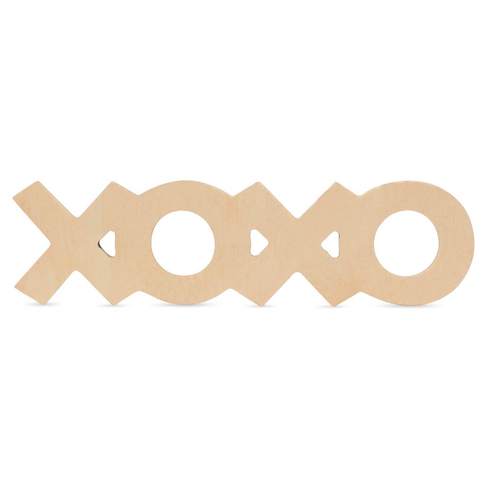 Unfinished Wooden XOXO Decor Letters 12 Inches - Pack of 50 Wood Cutouts for Valentine's Day Crafts, DIY Home Décor, Wedding Decorations & Party Signs - Perfect for Scrapbooking, Wall Art & Gift Tags by Woodpeckers
