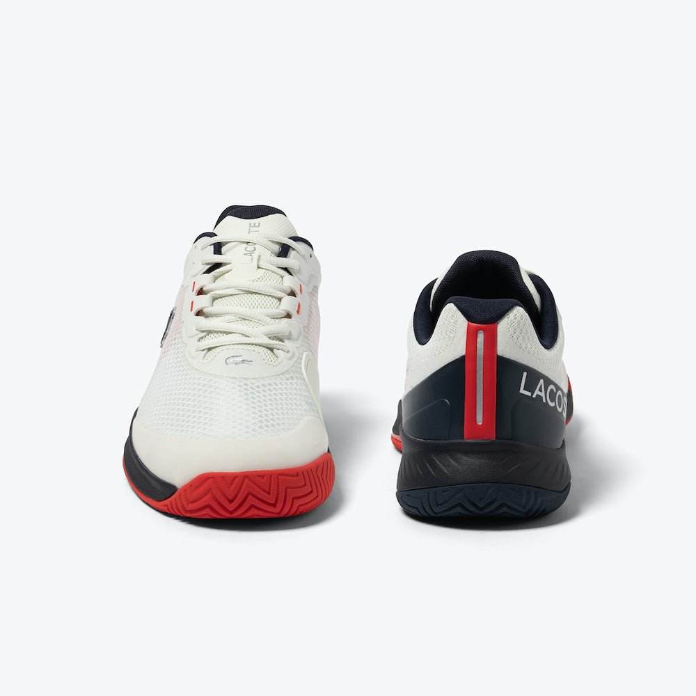 Lacoste Tech Point Men's Tennis Shoes - White, Navy, Red | Comfortable & Durable Sneakers for Casual Wear, Sports & Gym Workouts