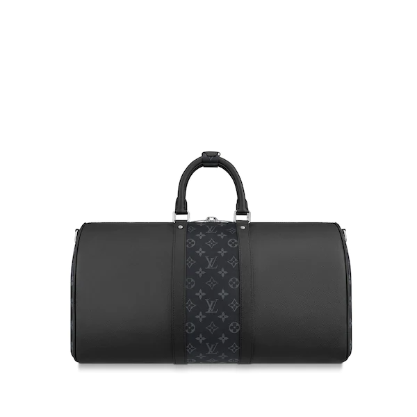LV Keepall Bandouliere 50 Travel Duffle Bag in Black - Perfect for Weekend Getaways & Business Trips