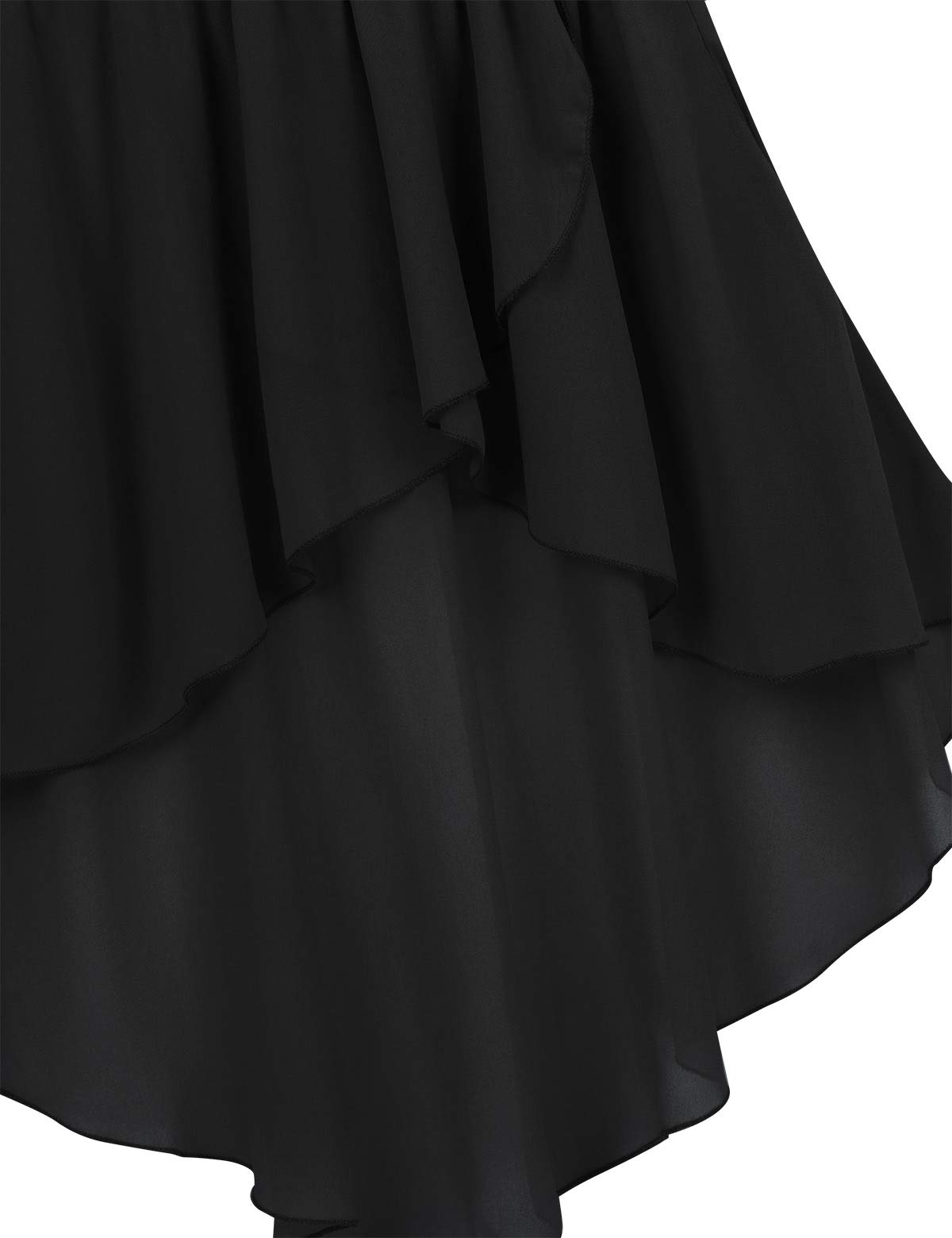 Agoky Girls' Chiffon Hi-Low Dance Skirt - Lyrical Ballet Jazz Latin Dance Dress for Studio Practice & Performance - Perfect for Recitals, Competitions & Dance Classes