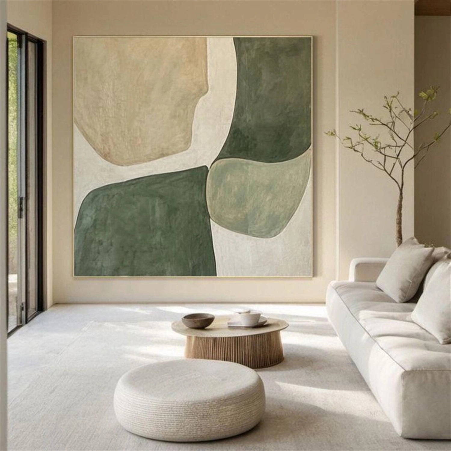 Blue & Green Abstract Wall Art Canvas Print #BG091 - Modern Home Decor for Living Room, Bedroom & Office