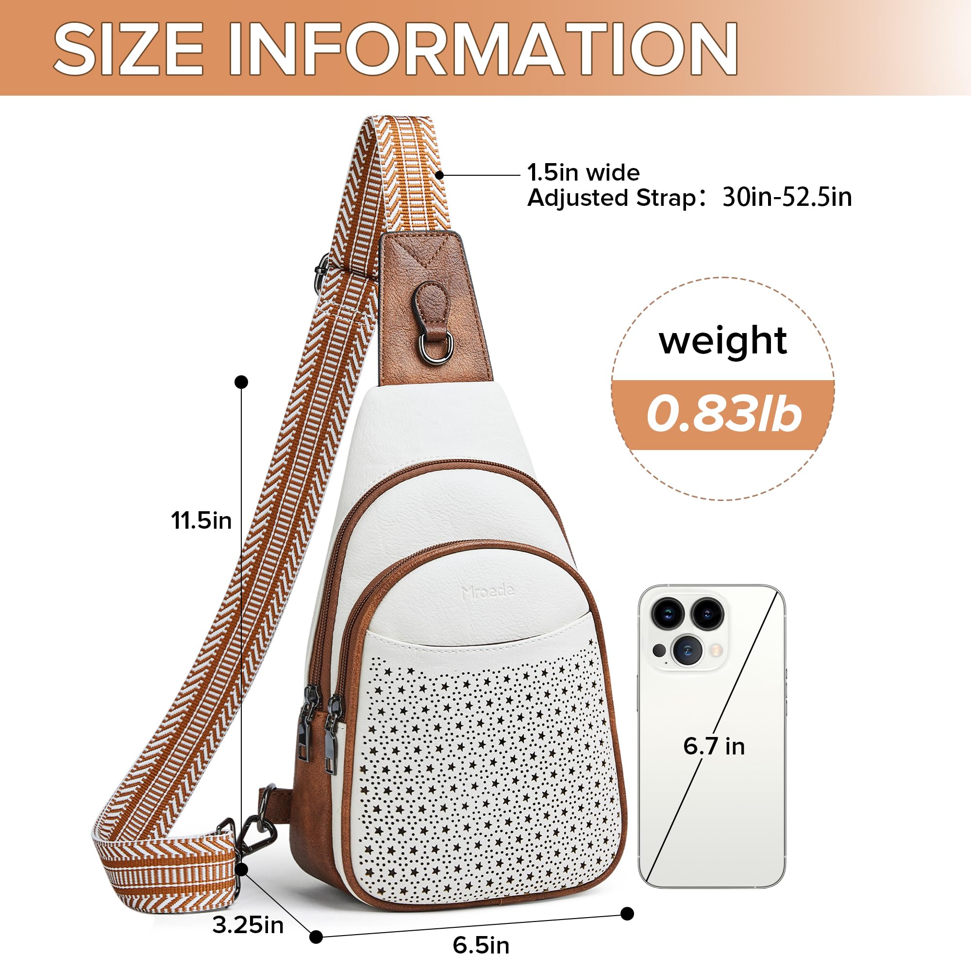 Women's Crossbody Bag with 4 Pockets - Sling Bag, Fanny Pack & Chest Purse - Lightweight Casual Daypack for Travel, Shopping & Everyday Use