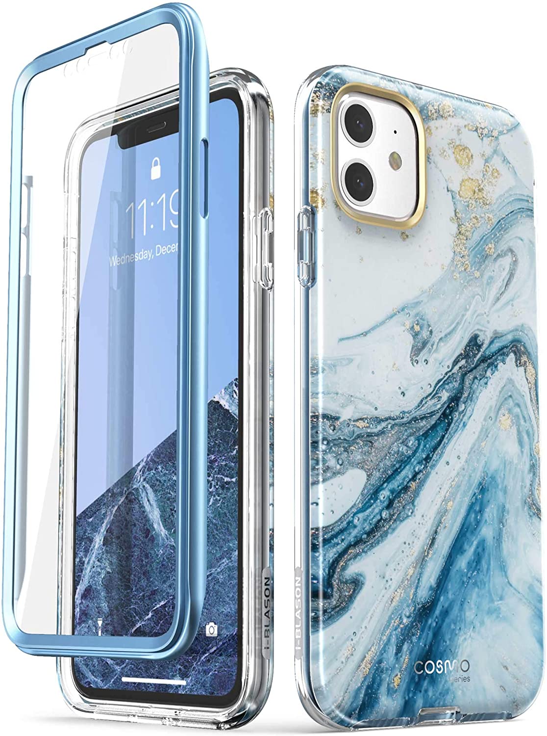 iPhone 11 Slim Full Body Protective Case with Built-in Screen Protector - Stylish & Durable Phone Cover for Everyday Use, Travel & Work Protection