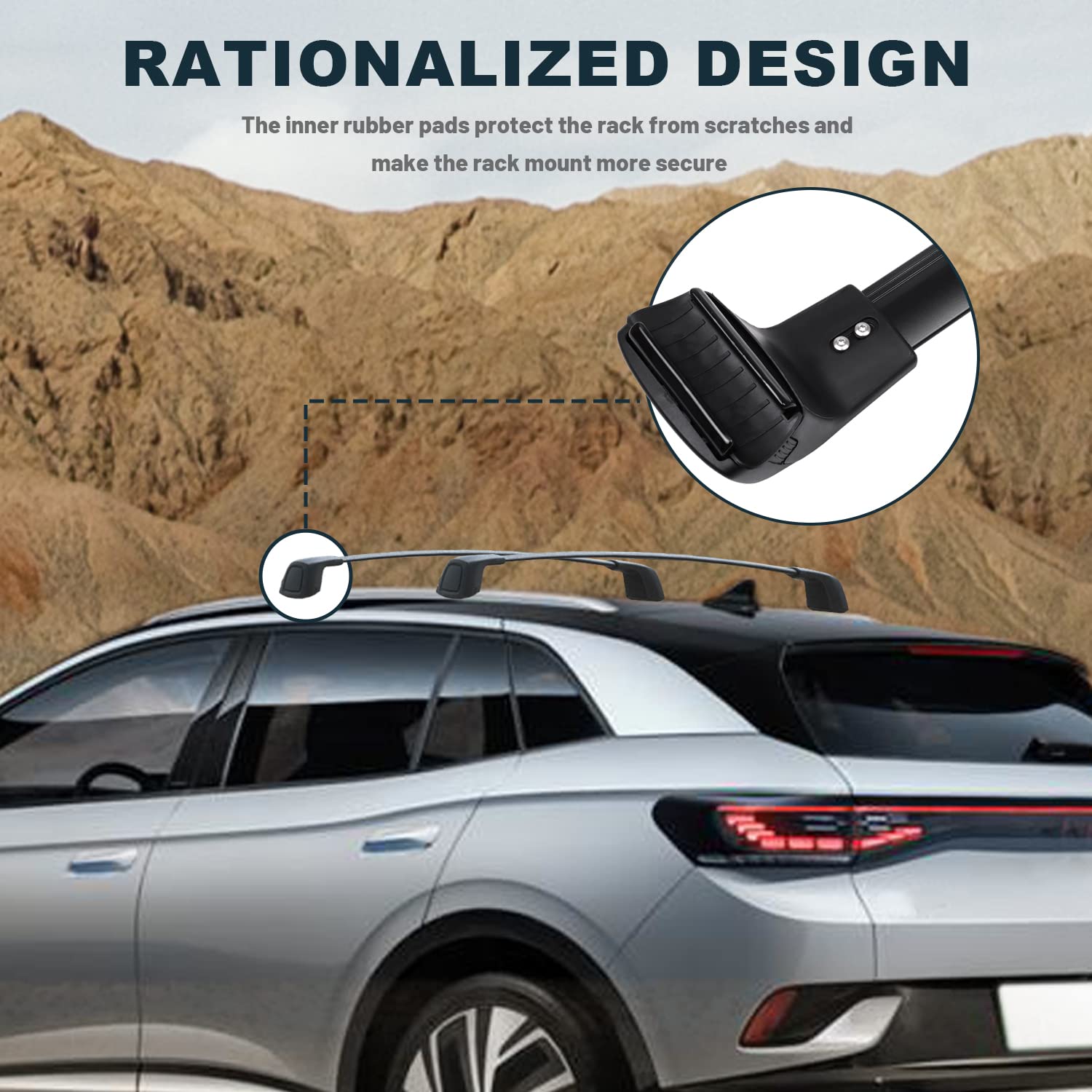 Upgraded Roof Rack Cross Bars for Volkswagen VW ID.4 (2020-2022) - Heavy Duty Rooftop Cargo Carrier for Kayak, Canoe, Bike, Luggage - Perfect for Outdoor Adventures, Camping & Road Trips