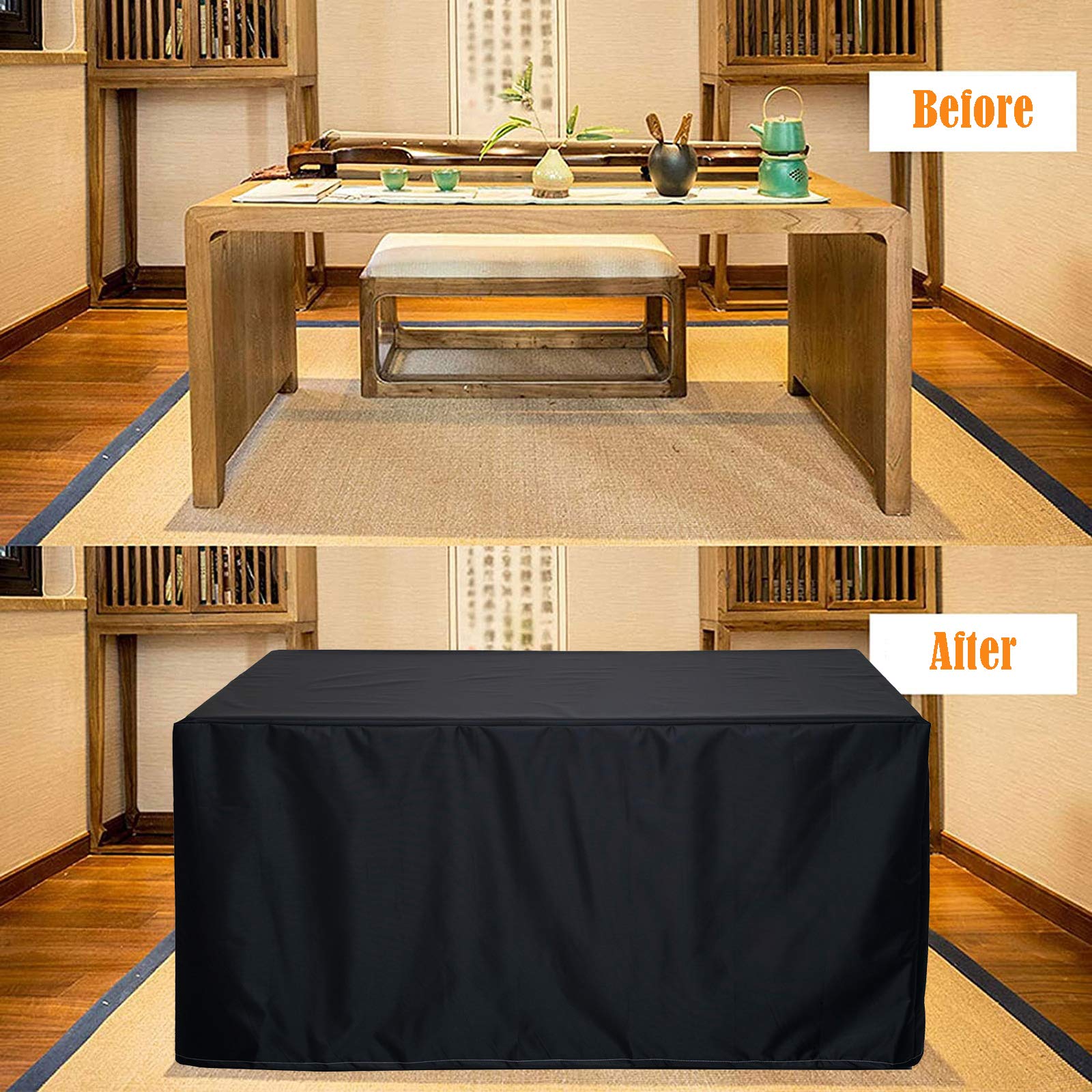 Waterproof Outdoor Garden Furniture Cover 48x24x28 Inches - Heavy Duty Rectangle Patio Table Cover with UV Protection, Tear-Resistant Oxford Fabric for Rain, Snow & Sun - Perfect for Backyard, Deck, and Outdoor Dining Sets