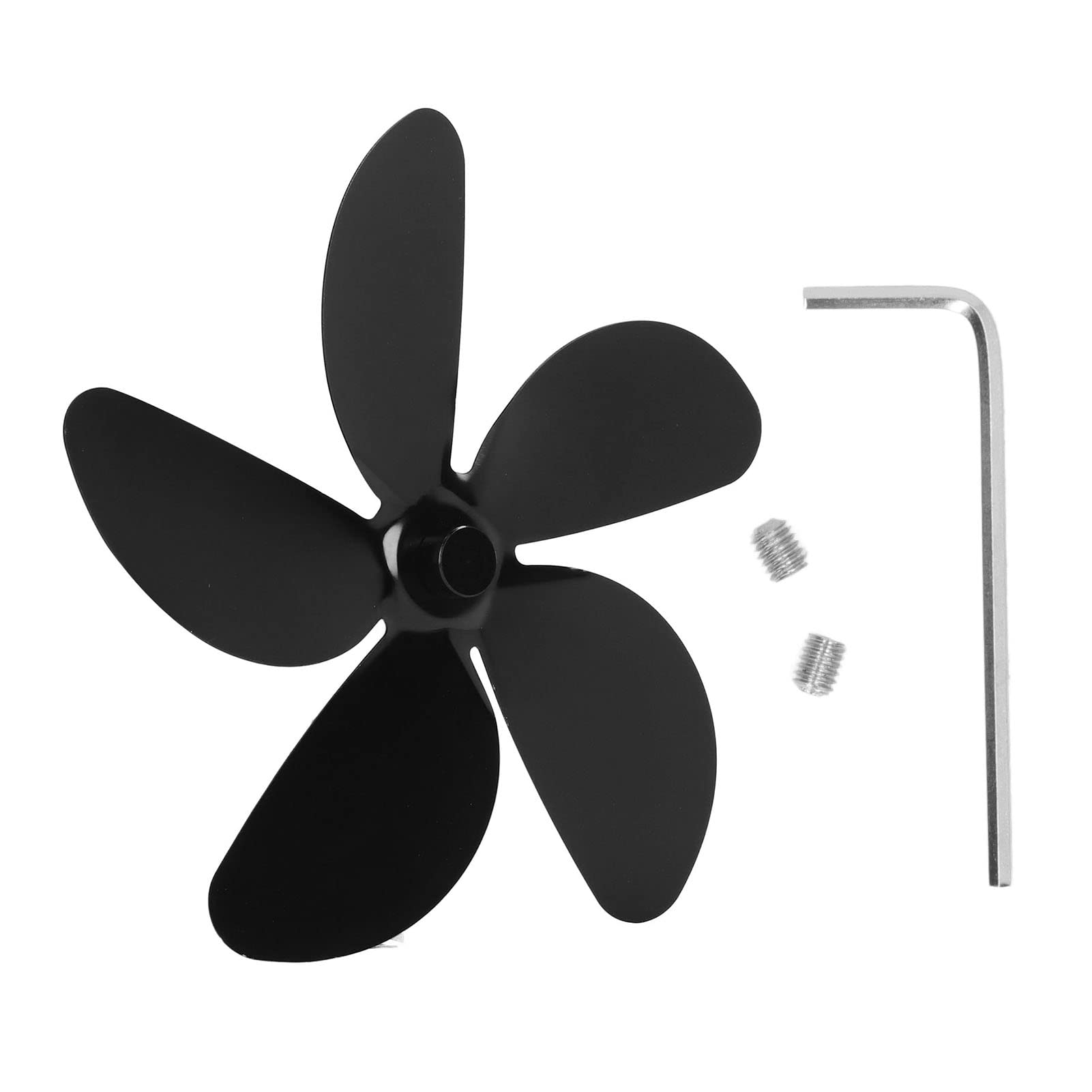 5-Blade Aluminum Alloy Wood Stove Fan Replacement - Fireplace Heating for Home Use