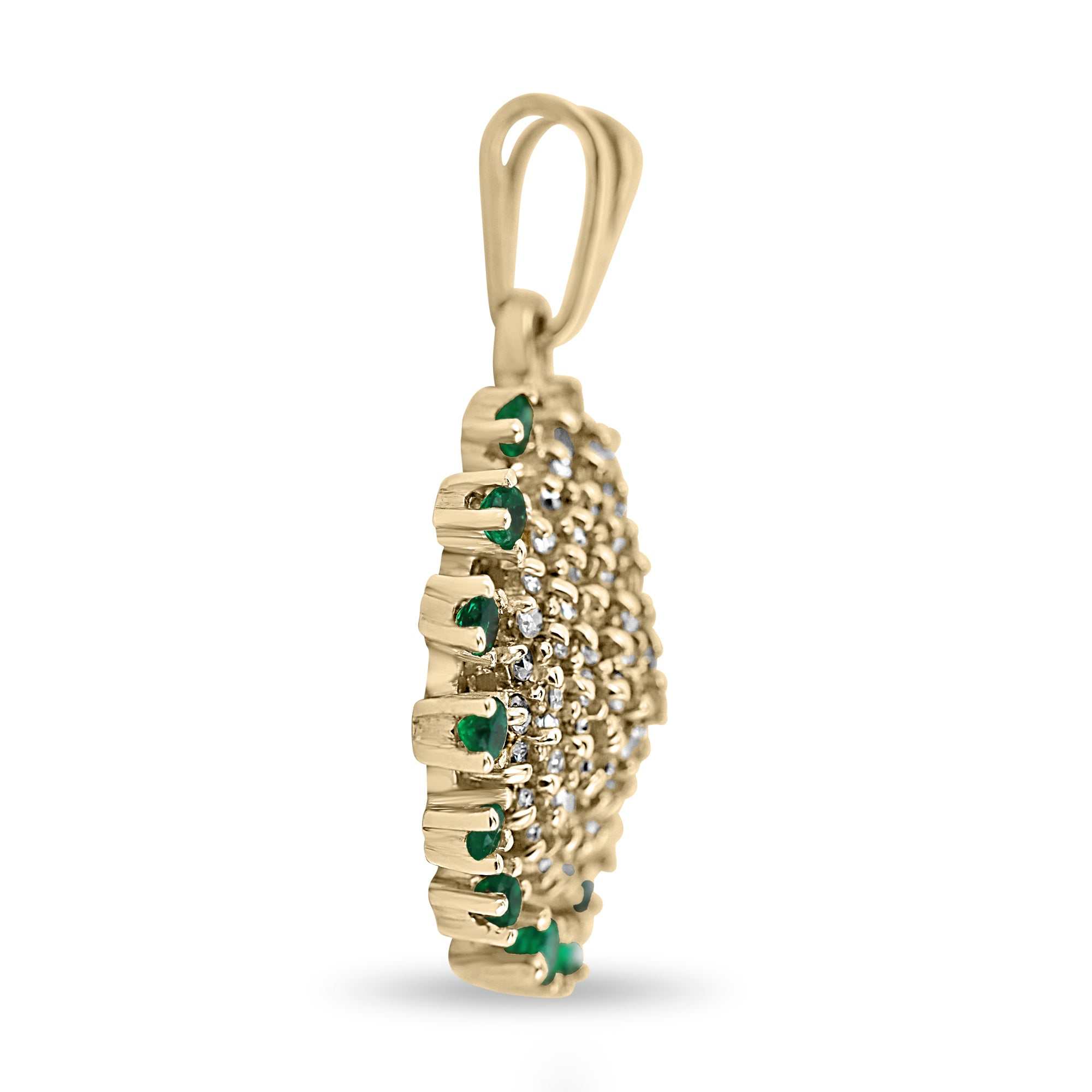 2.80tcw Colombian Emerald & Diamond Vintage Pendant Necklace in 14K Gold - Elegant Jewelry Gift for Women, Perfect for Weddings, Anniversaries & Special Occasions