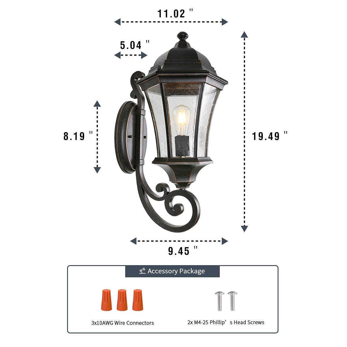 Outdoor Wall Light Fixture with 2 Post Mounts - LM4610-M-2P - Durable Weatherproof Exterior Lighting for Patio, Garden & Driveway