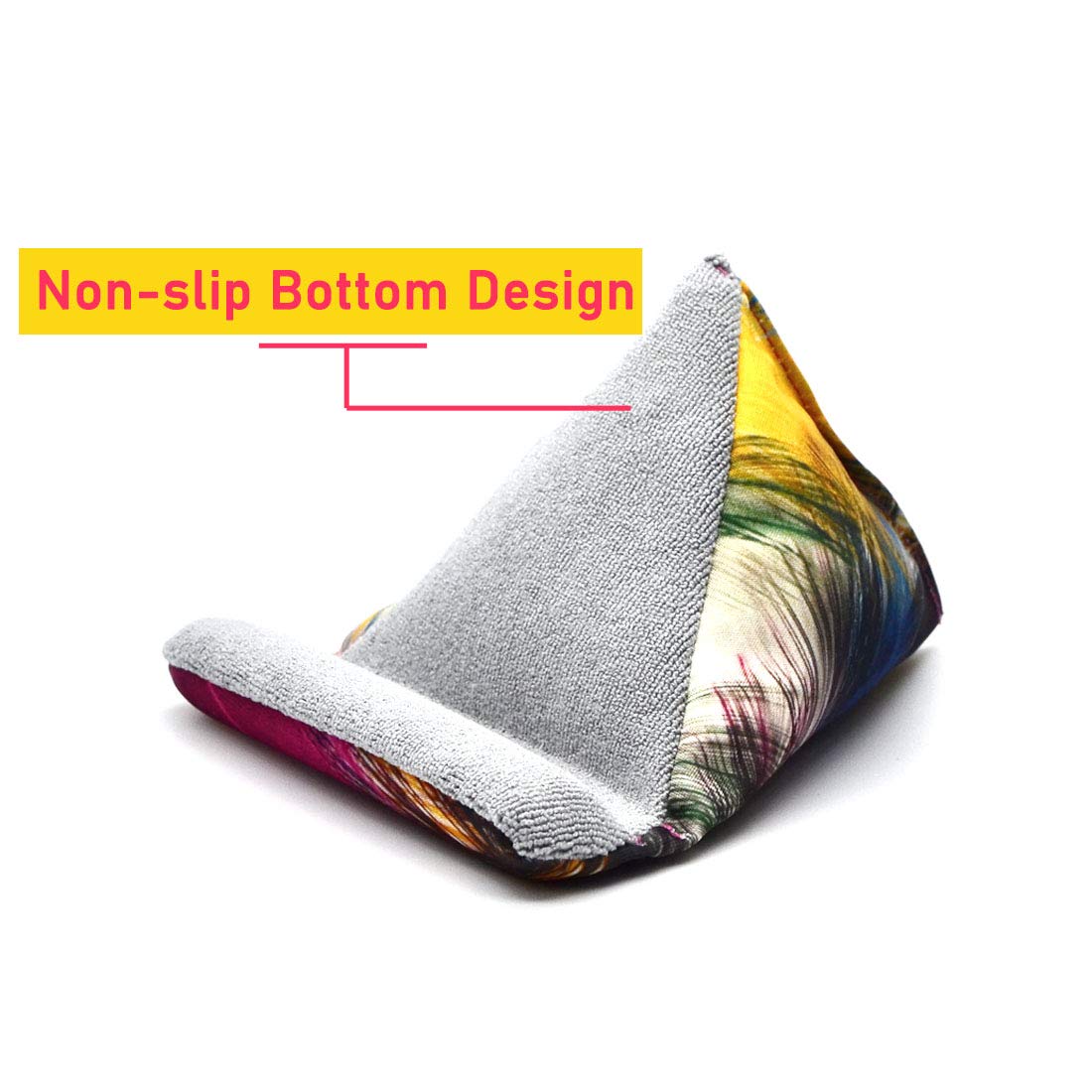 Colorful Fabric Phone Stand & Pillow Holder for iPhone X/13 - Handmade Bean Bag Cushion for Desk, Bed, Sofa & Travel - Perfect Gift for Phone Users