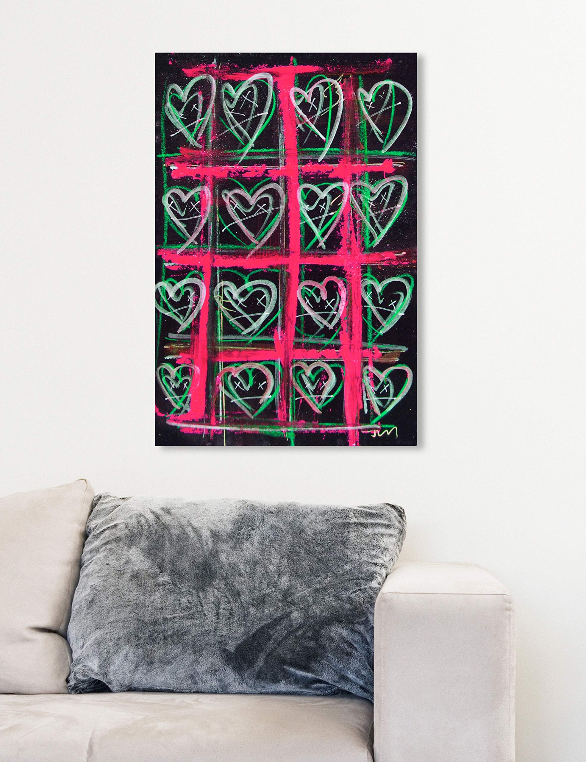Oliver Gal Artist Co. 'Vermelho' Fashion Glam Wall Art Canvas Print - 16x24 Inches Pink & Black Home Decor - Perfect for Living Room, Bedroom & Office Wall Decoration
