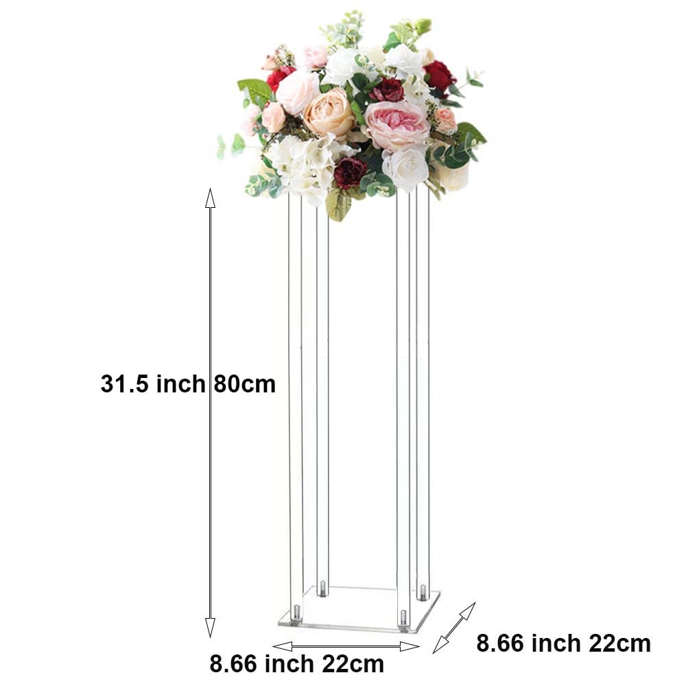31.5 Inch 10-Piece Acrylic Flower Vase Set - Elegant Wedding Centerpiece for Tables, Party Decor, and Home Decoration | Perfect for Wedding, Banquet, and Event Decorations