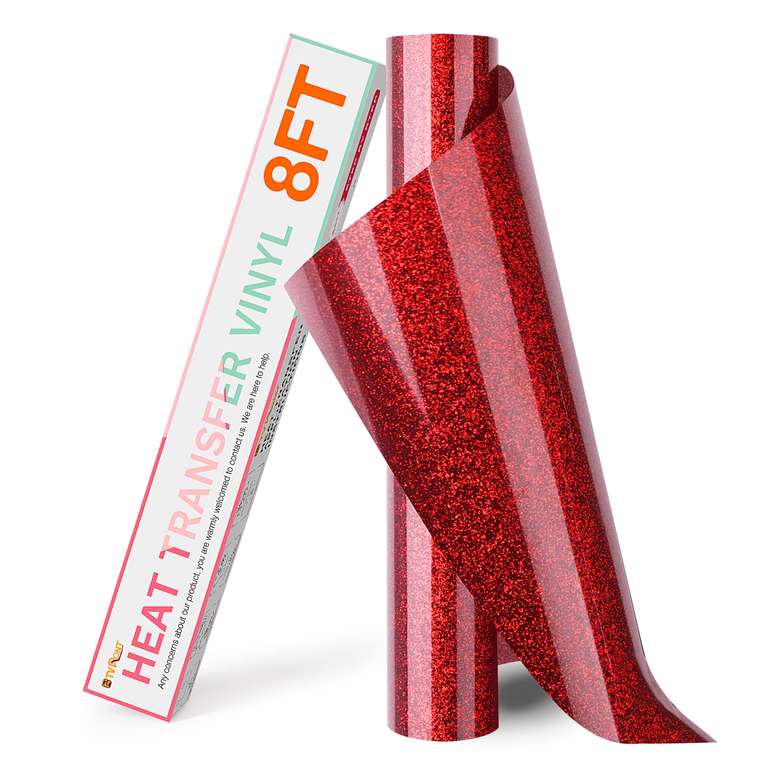 HTVRONT Red Glitter HTV Vinyl Roll - 10