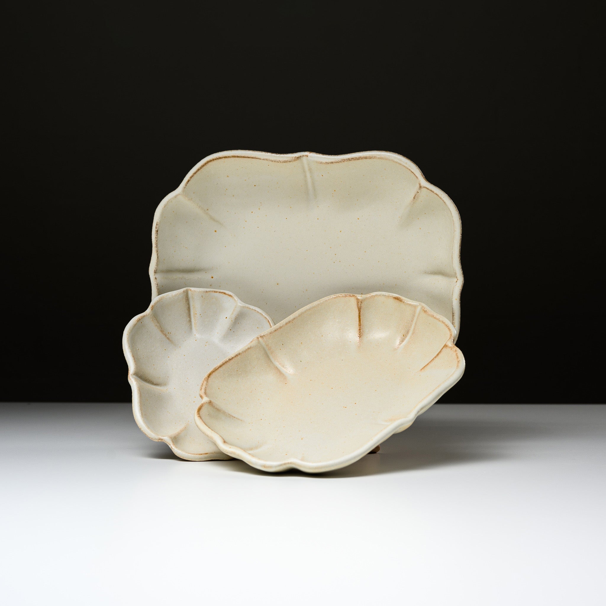 Wakasama Kiln Kinari Lotus Ceramic Plate - Handcrafted Pottery in 3 Sizes (Small/Medium/Large) - Japanese Artisan Tableware for Dining, Home Decor & Gift Giving