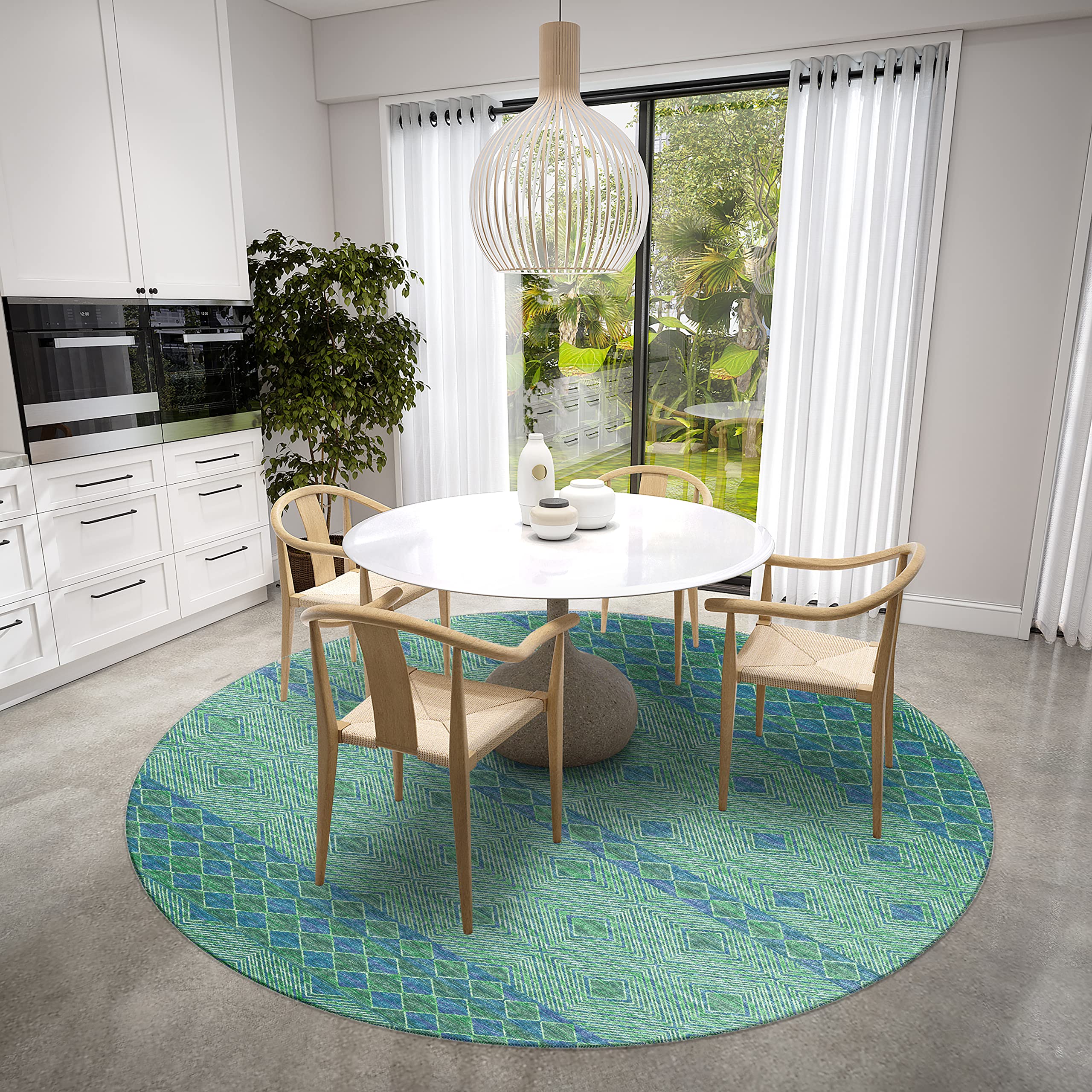 Addison Rugs Yuma AYU31 Green 8' x 8' Area Rug - Perfect for Living Room, Bedroom & Home Decor