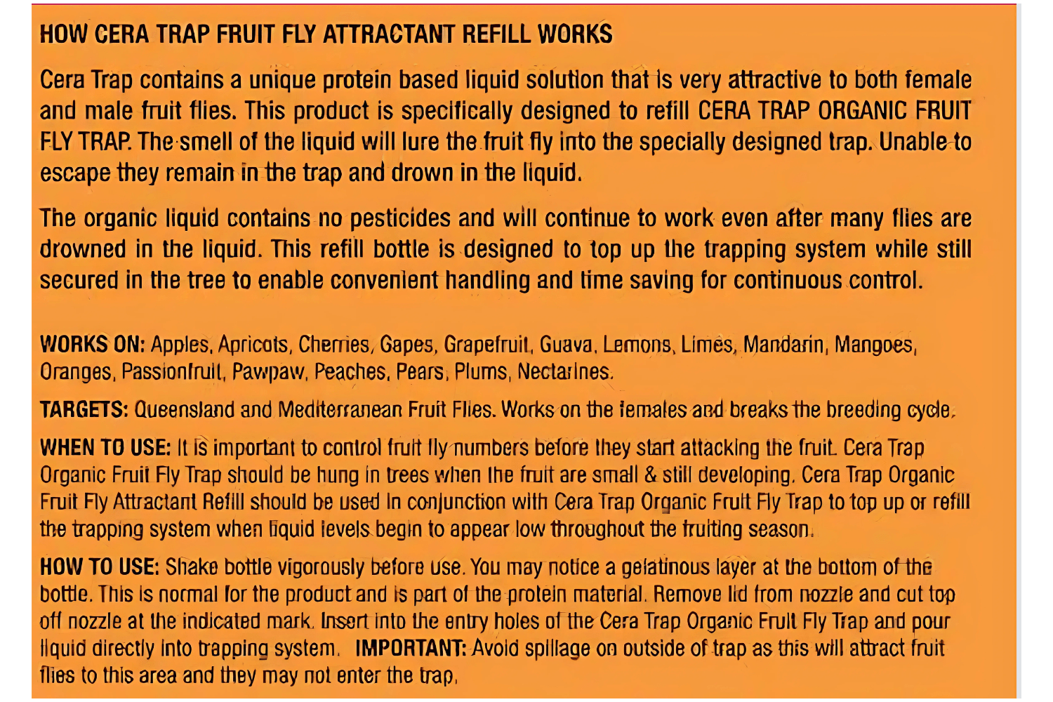 Organic Fruit Fly Trap Refill by Amgrow - Safe & Effective Pest Control for Home Gardens, Orchards & Greenhouses - Ideal for Fruits, Vegetables & Indoor Plants