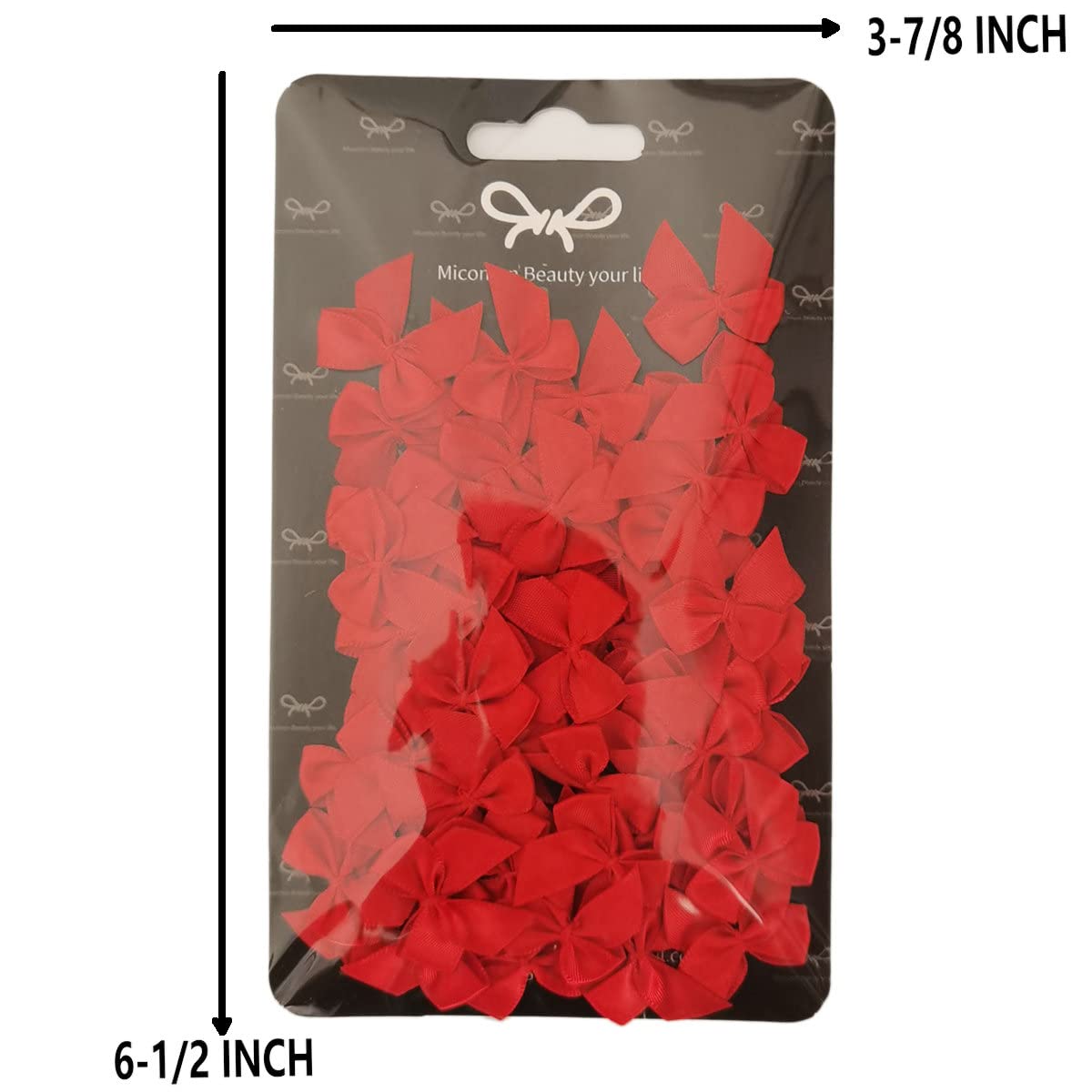 50pcs 1.2-Inch Mini Red Satin Ribbon Bows for Crafts, Gift Wrapping, Sewing, Scrapbooking - Perfect for DIY Projects, Party Decorations & Wedding Favors