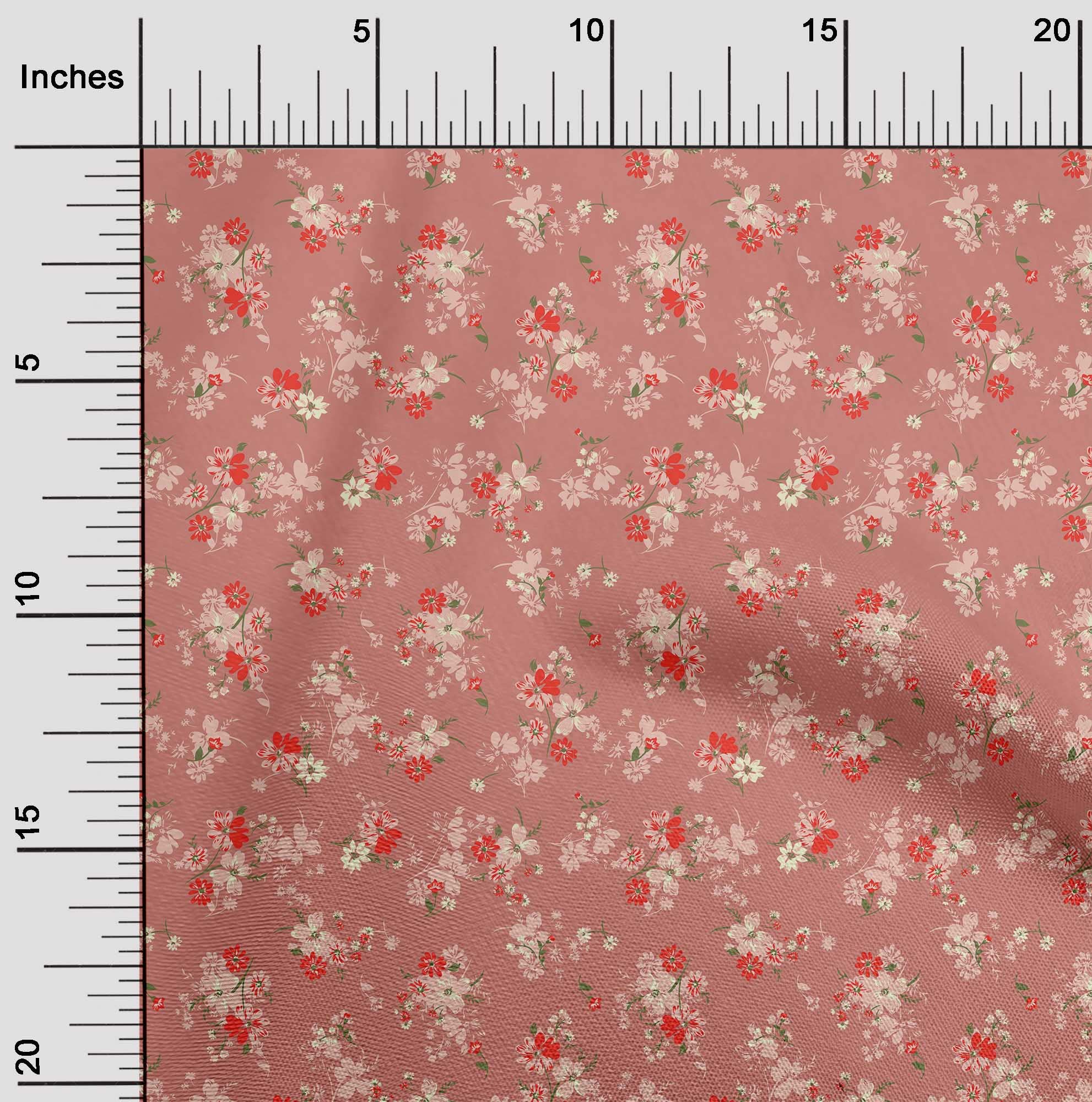 oneOone 60 Inch Wide Viscose Jersey Floral Print Fabric by The Yard - Soft Pink Dress Material for DIY Fashion, Home Decor & Craft Projects