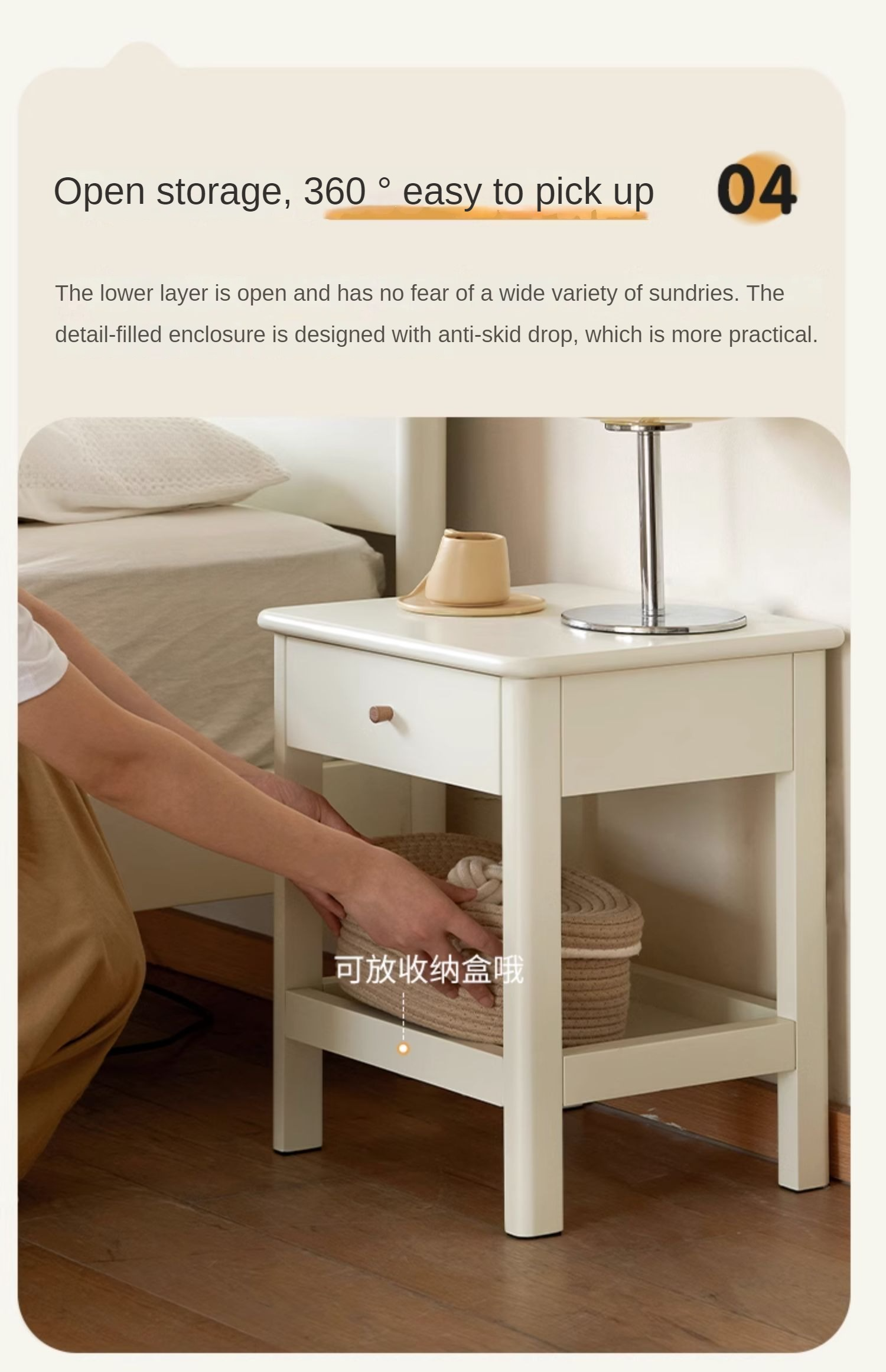 Solid Pine Wood Single Drawer Nightstand - Sturdy Bedside Table for Bedroom, Living Room, or Office - Perfect for Storage & Decor