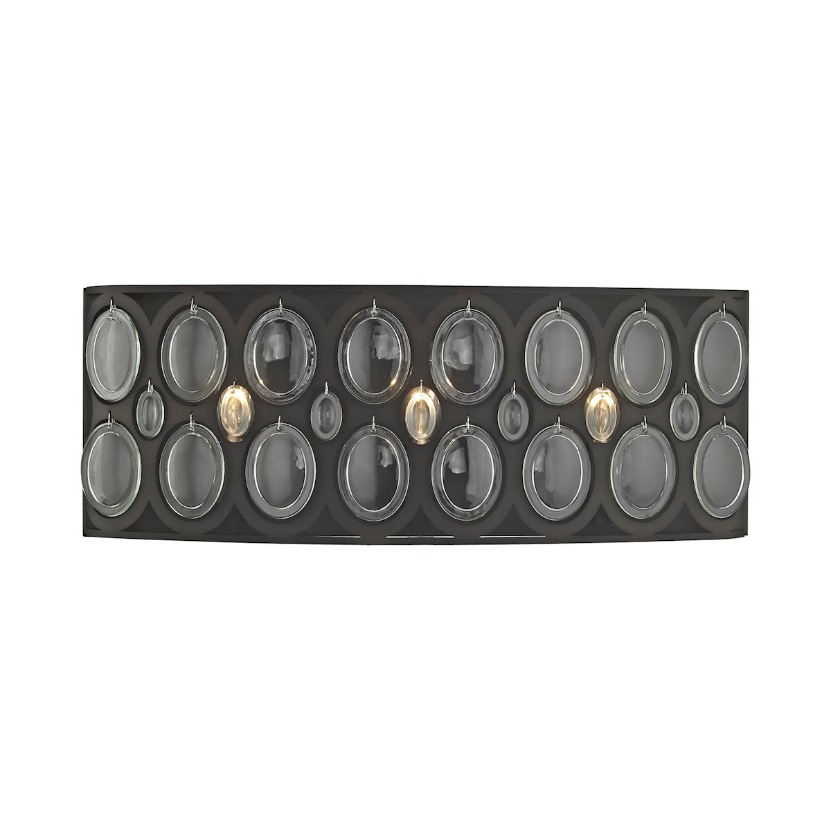 Serai 3-Light Bathroom Vanity Sconce in Oil Rubbed Bronze Finish with Clear Soda Bottle Glass Shades - Perfect for Bathroom, Dressing Room and Bedroom Lighting