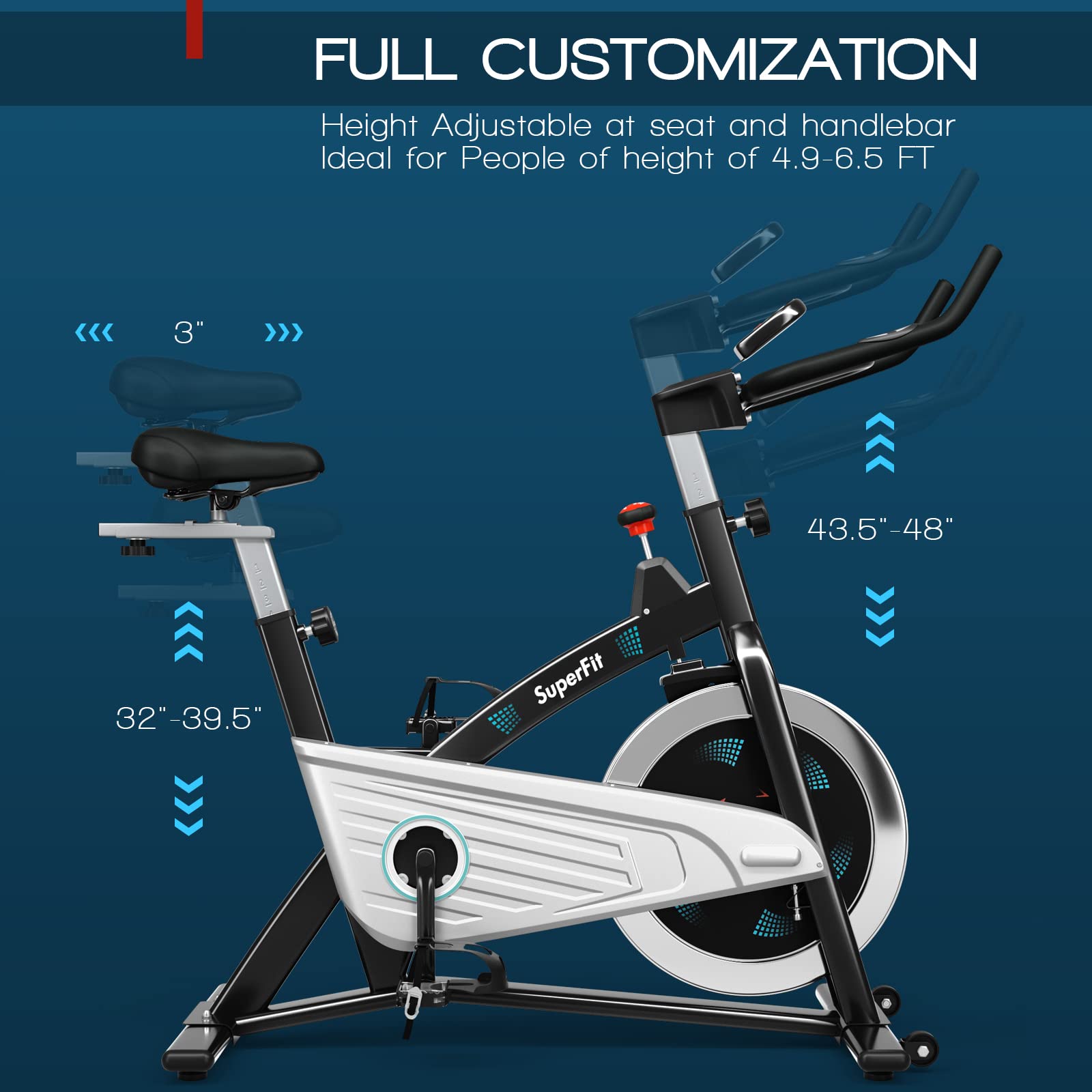 GYMAX Magnetic Stationary Bike - 30lbs Flywheel Indoor Cycling Bike with LCD Monitor & Heart Rate Sensor, Adjustable Cardio Exercise Bike for Home Gym - Perfect for Aerobic Workouts, Spinning Classes & Home Fitness Training