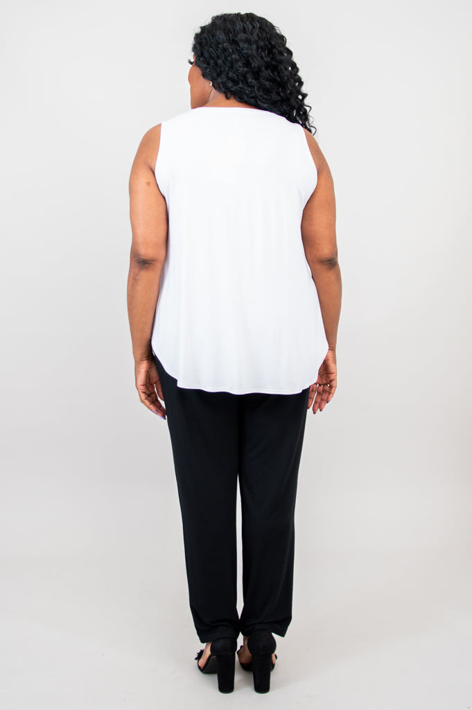 Eco-Friendly White Bamboo Jazz Tank Top for Women - Soft & Breathable Summer Casual Wear - Perfect for Yoga, Gym, and Outdoor Activities
