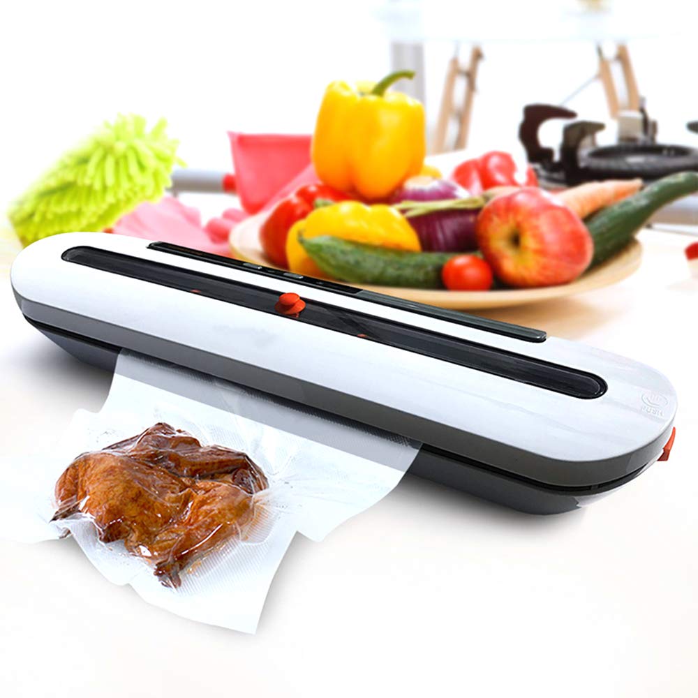 Automatic Vacuum Sealer Machine for Food Preservation - 10 Heat Seal Bags Included | Compact Household & Small Commercial Use | Perfect for Meal Prep, Sous Vide, Freezer Storage & Fresh Food Packaging