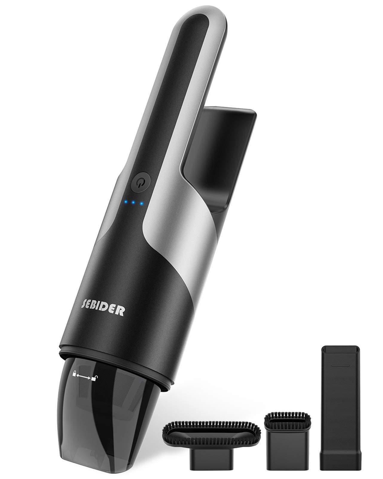 SEBIDER 8000Pa Cordless Handheld Vacuum Cleaner - Rechargeable Mini Car Vacuum for Pet Hair, Home, Carpet & Auto Cleaning | Portable for Cars, Furniture & Tight Spaces (Black Gray)