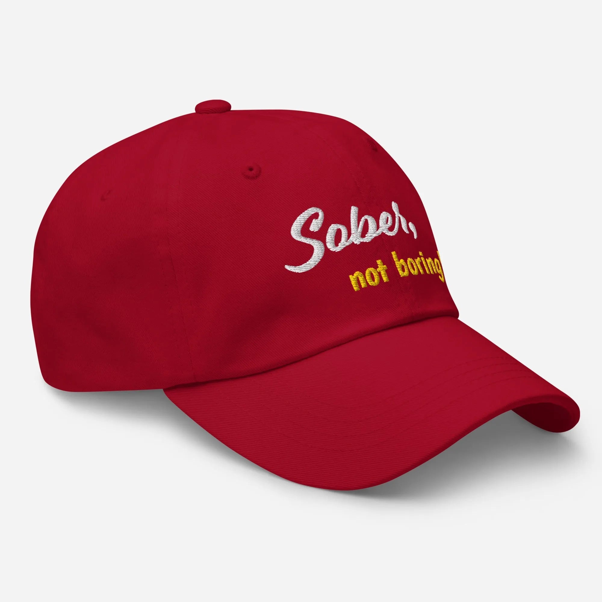 Sober Not Boring Embroidered Dad Hat - Stylish Unisex Baseball Cap for Men & Women - Perfect for Outdoor Activities, Sports, and Casual Wear
