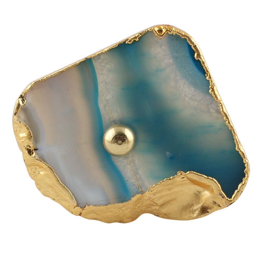 Luxury Turquoise Marble Drawer Knobs - 8-Piece Set for Kitchen Cabinets & Dressers