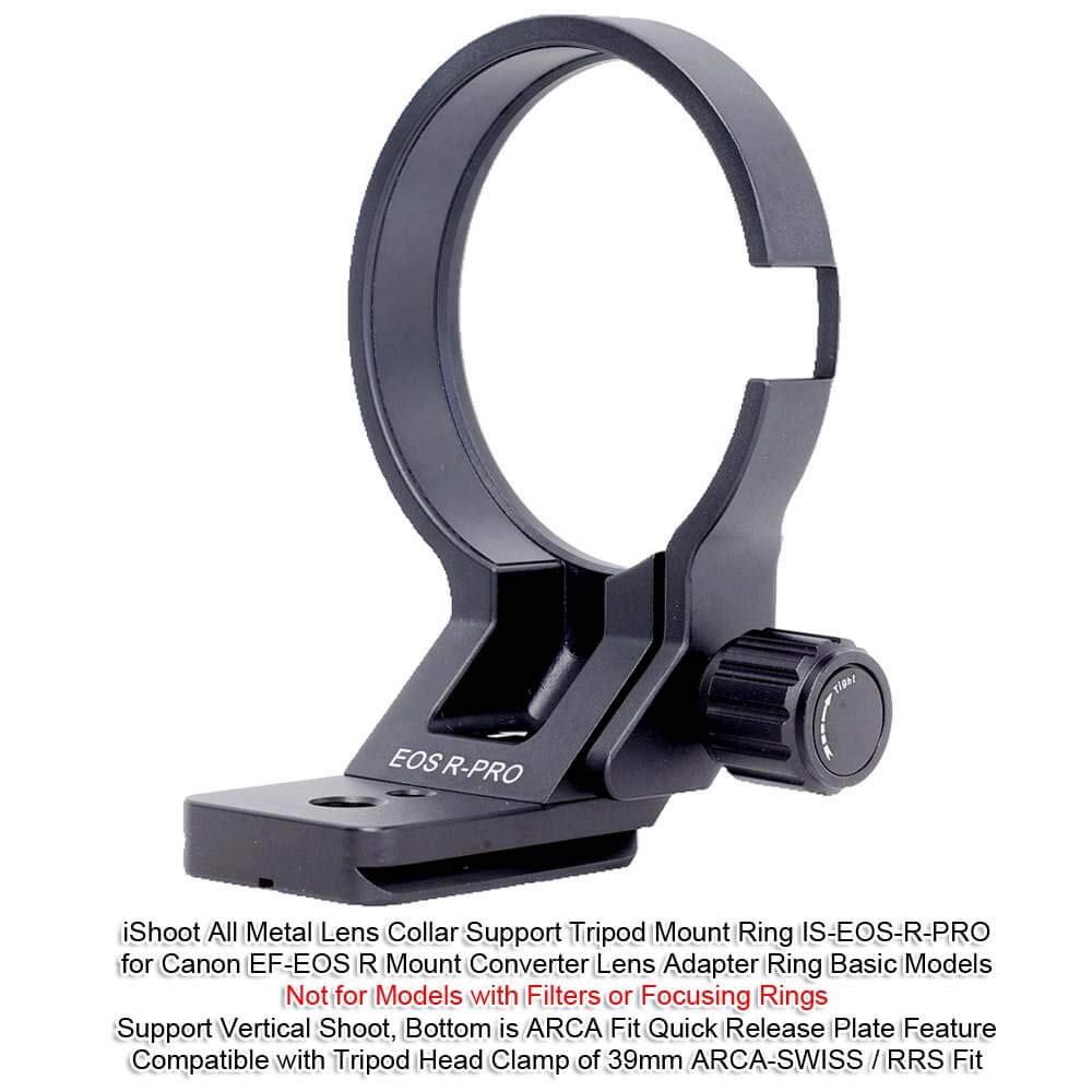 Canon EF to EOS R Mount Adapter Ring with Arca-Swiss Quick Release Plate - iShoot Lens Collar Tripod Mount for DSLR Cameras | Perfect for Landscape, Portrait & Studio Photography