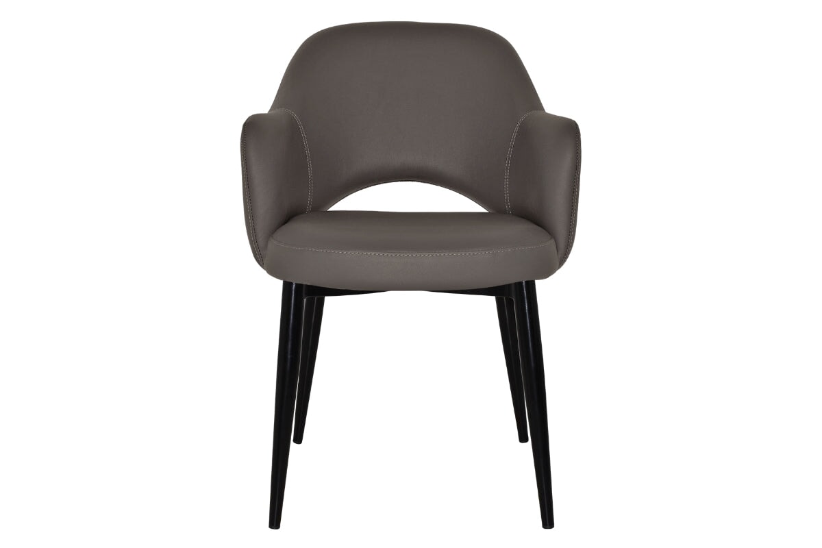 EZ Hospitality Cairo Indoor Armchair with Metal Base - Black 4-Leg Design for Living Room, Office, or Lounge Comfort