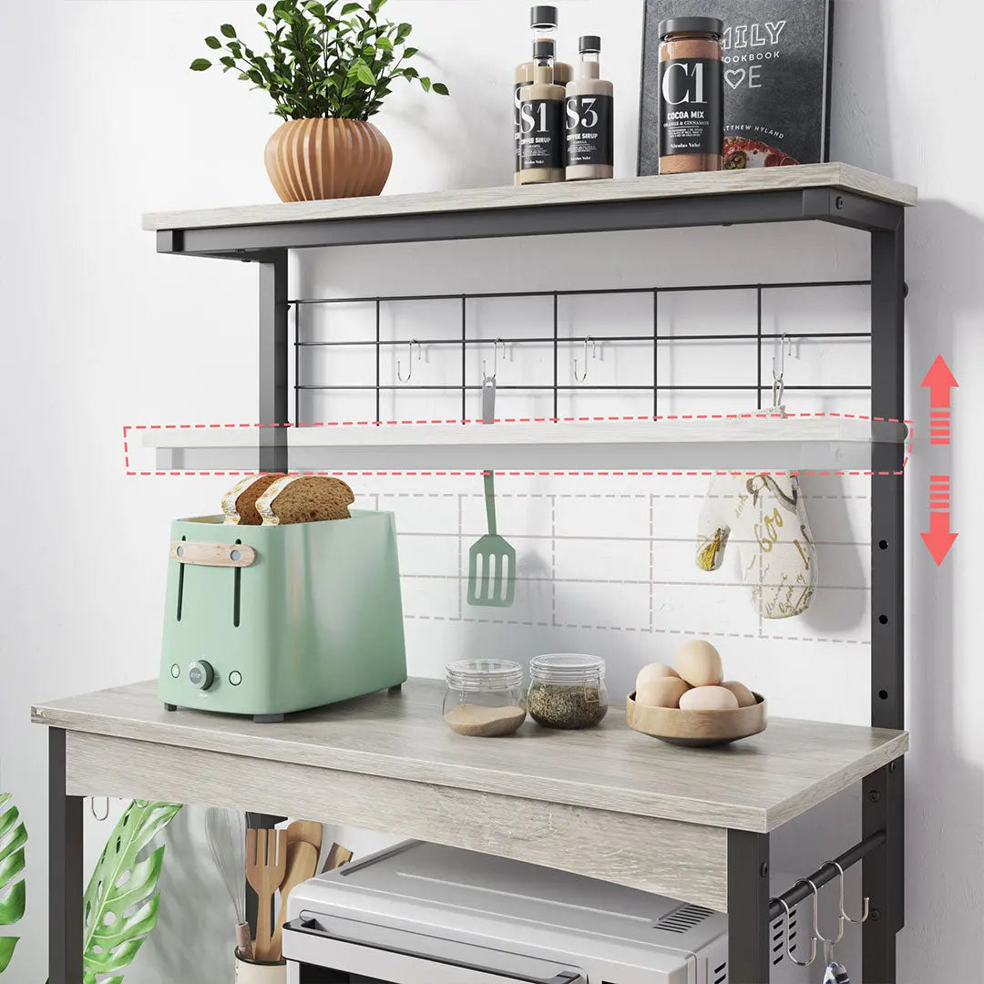 Bestier Microwave Stand with Storage Cabinet - Sturdy Bakers Rack for Kitchen Organization | Perfect for Small Spaces, Apartments & Countertop Storage