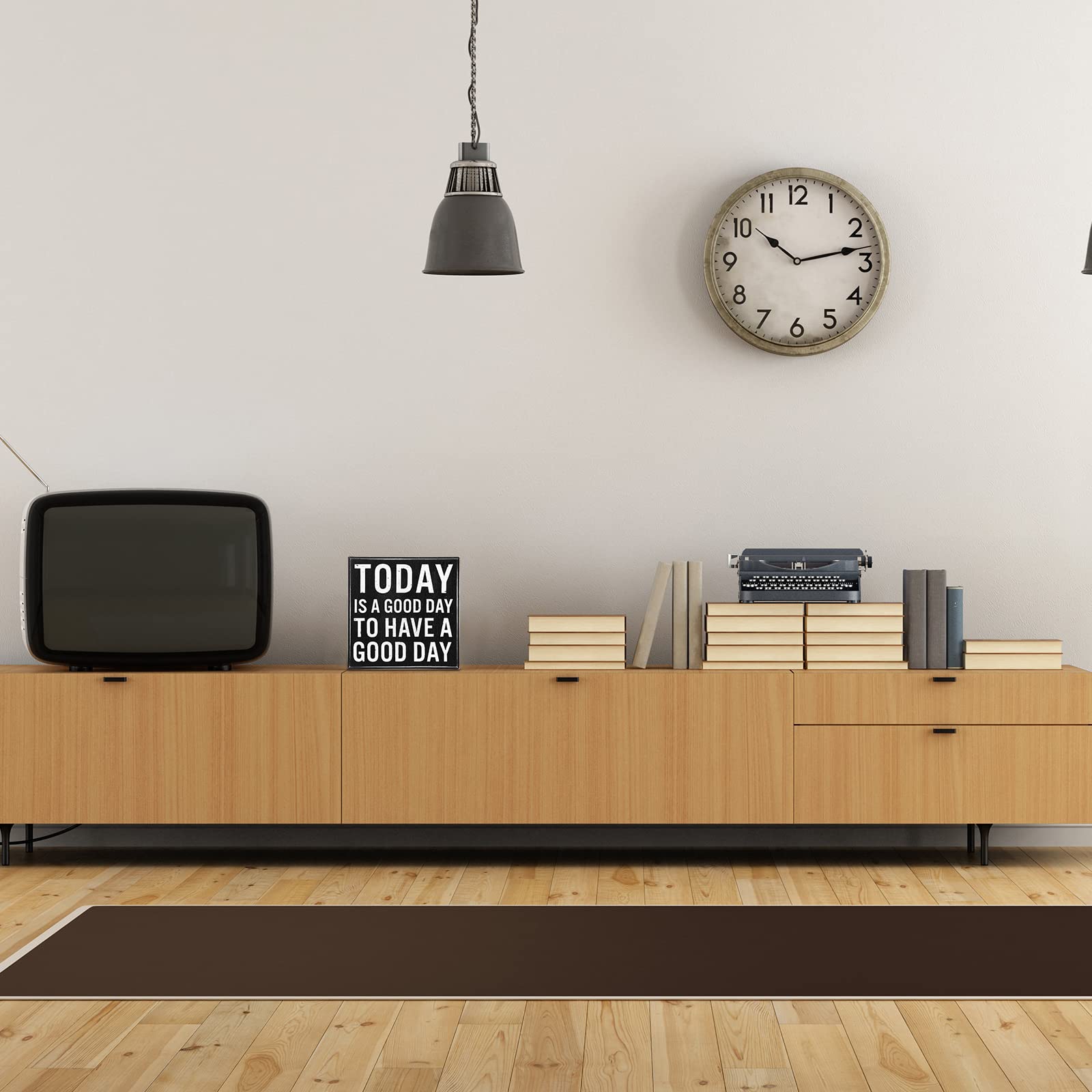 Today Is a Good Day to Have a Good Day - Motivational Wooden Office Desk Sign - Funny Farmhouse Decor - Inspirational Gift for Women - Black Backing - Perfect for Home Office, Shelf & Workspace Decor