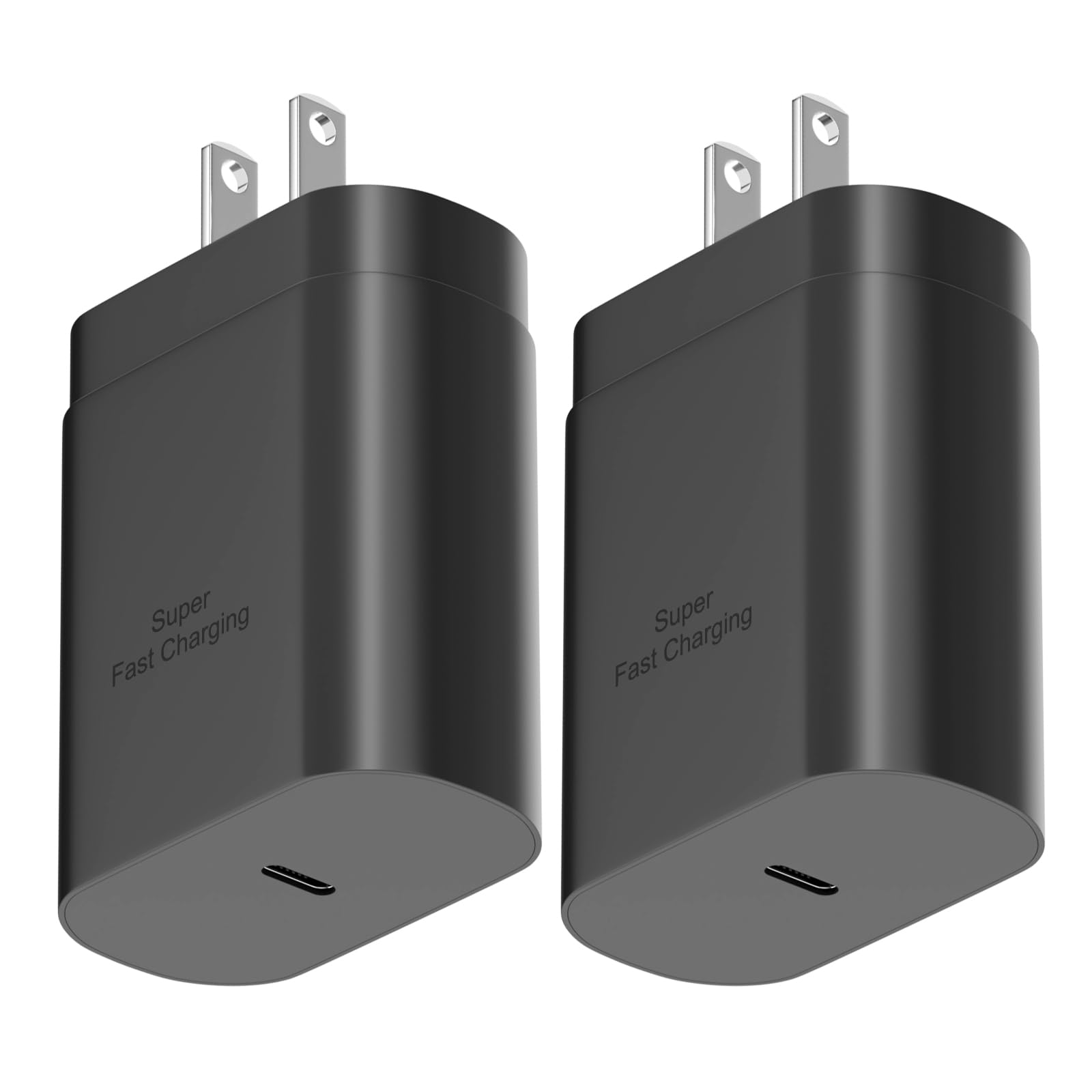 Samsung 25W USB-C Super Fast Charging Power Adapter, PD Charger Block for Samsung Galaxy S25 Ultra/S25/S25+/S24 Ultra/S24/S24+/S23 Ultra/S23/S23+/S22/S22 Ultra/S22+/Note 20/S20/S21/S10, Tab S8 (2 Pack) - Fast Charging for Home, Office & Travel