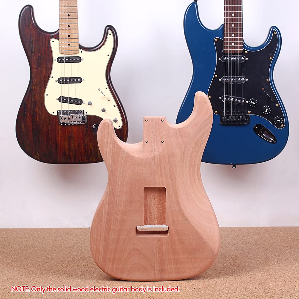 ST Electric Guitar Body - Red Walnut DIY Guitar Kit with Natural Wood Finish | Perfect for Custom Guitar Building & Replacement Parts for Musicians