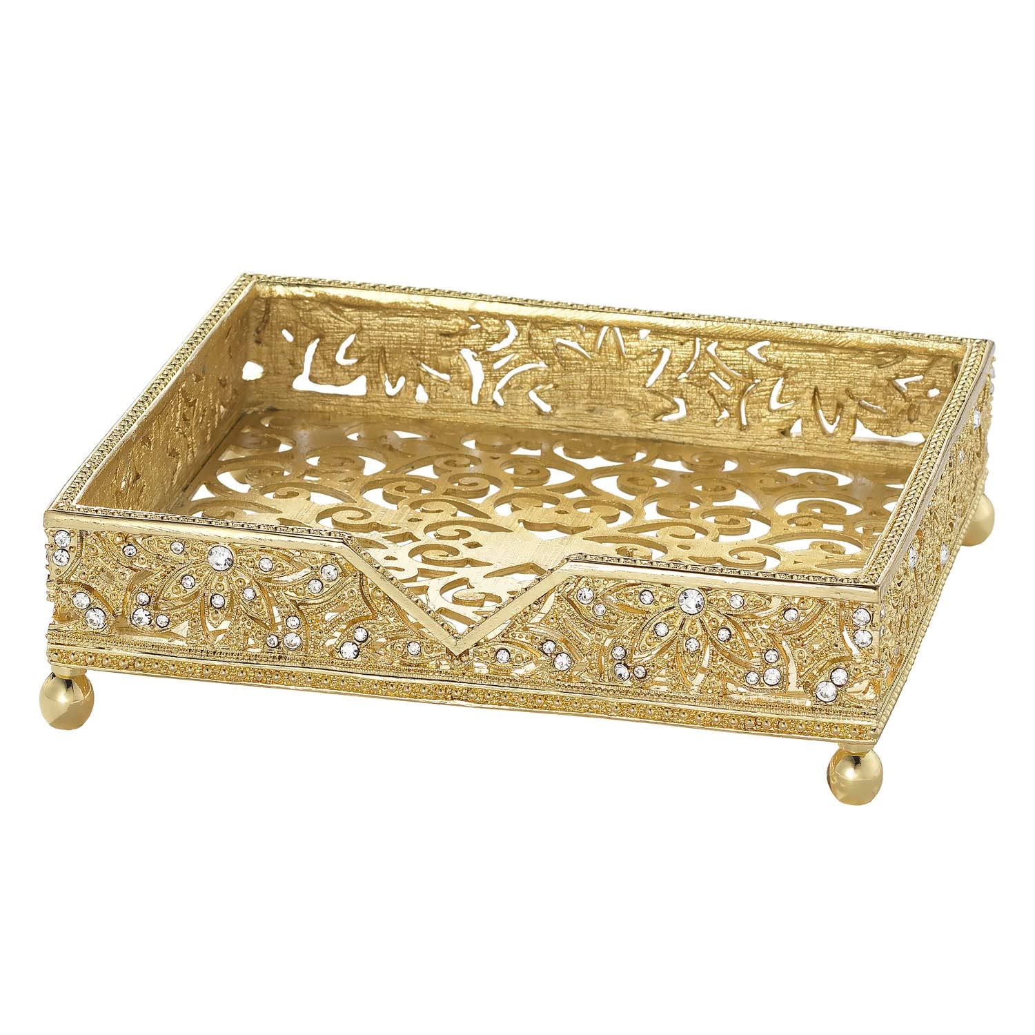 Olivia Riegel Gold Windsor Cocktail Napkin Holder - Elegant Table Decor for Parties, Weddings & Home Entertaining