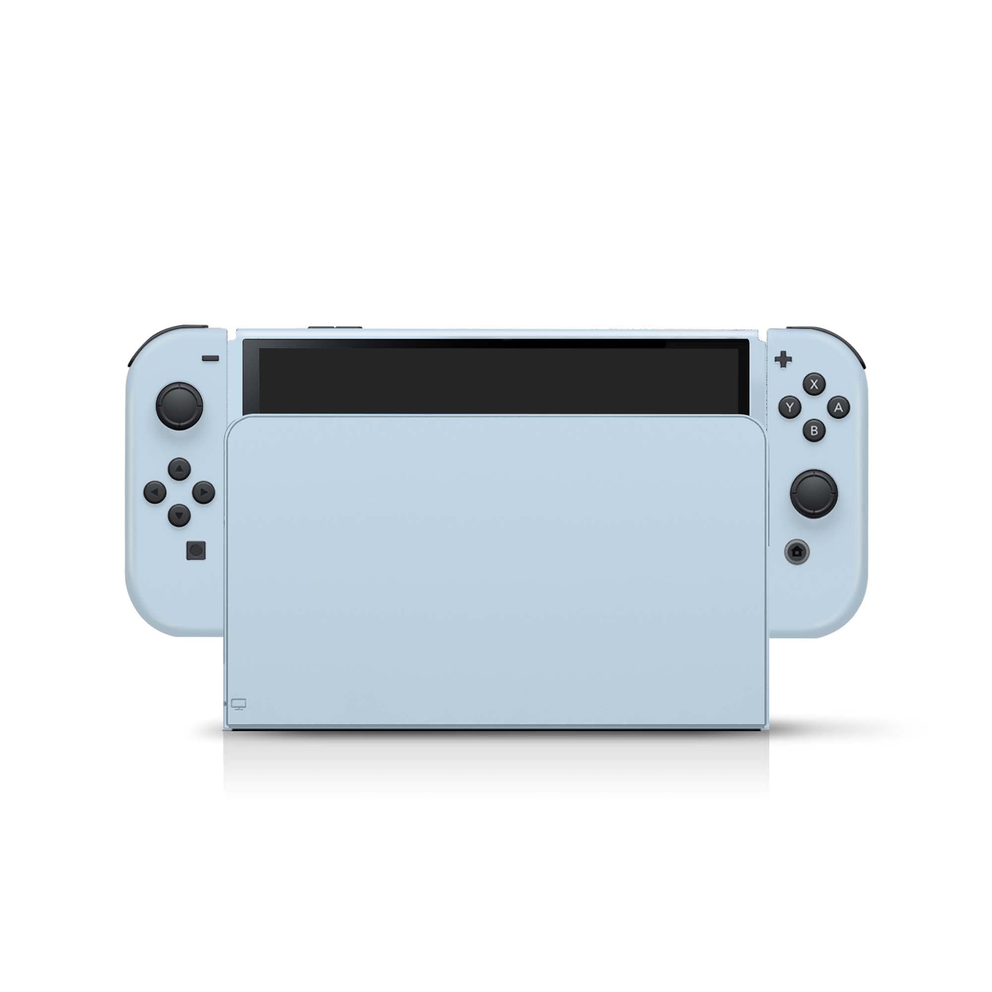Premium 3M Vinyl Full Wrap Decal Skin for Nintendo Switch OLED - Classic Solid Color Design, Pastel Powder Blue | Protective Cover & Custom Stickers | Perfect for Gaming Protection & Personalization