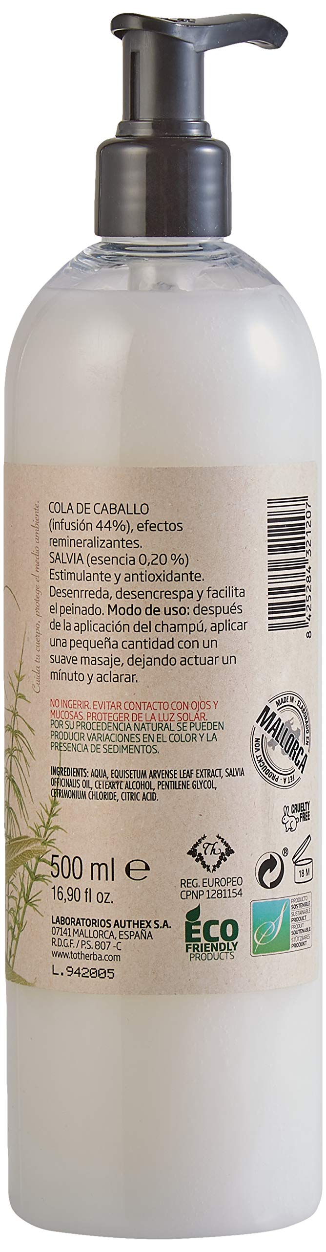 Tot Herba Restructurative Conditioner with Horsetail & Sage - 500ml | Natural Hair Repair for Damaged & Dry Hair | Perfect for Daily Use & Post-Coloring Treatment